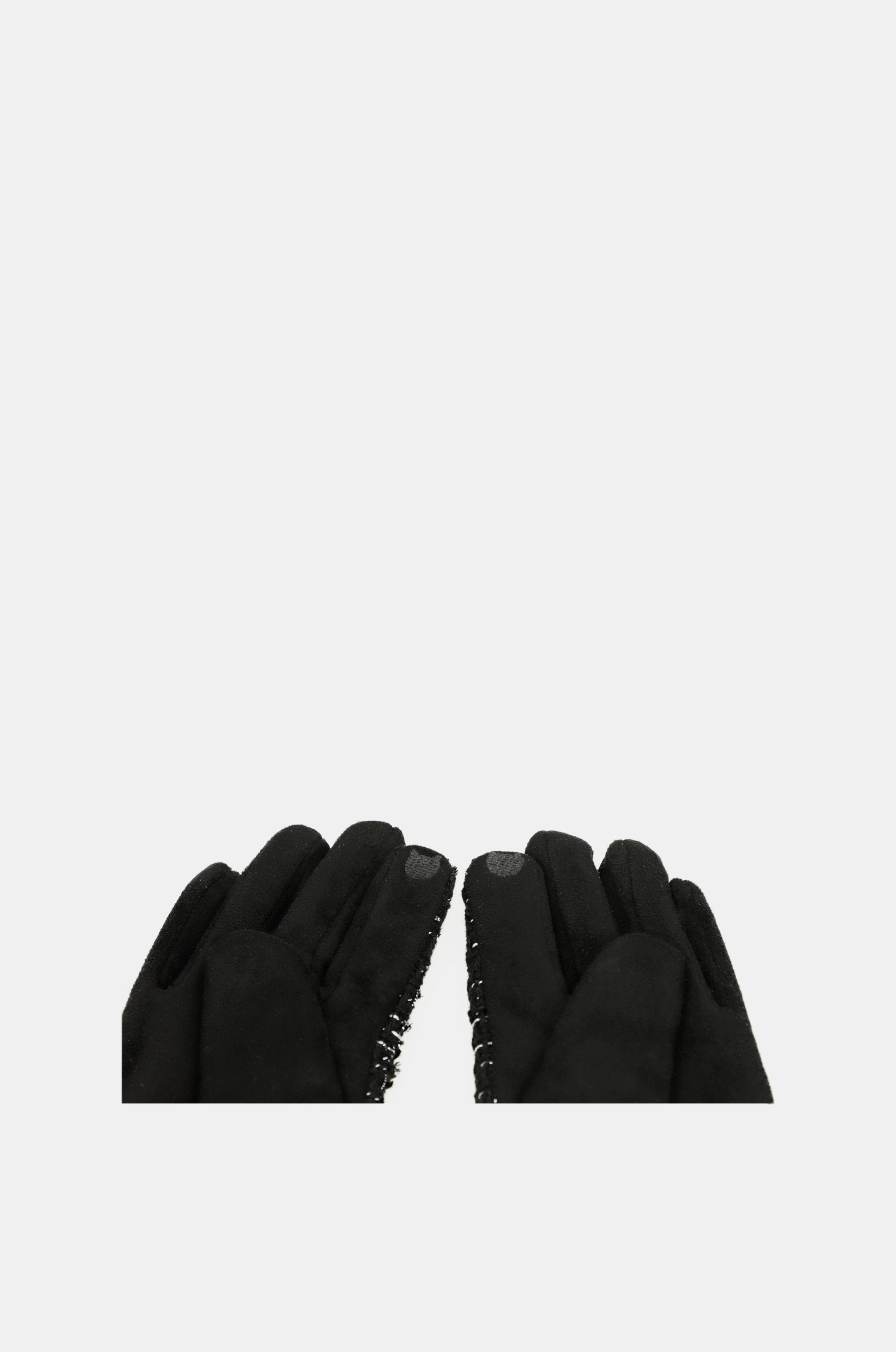 Guantes de tejido tweed negros
