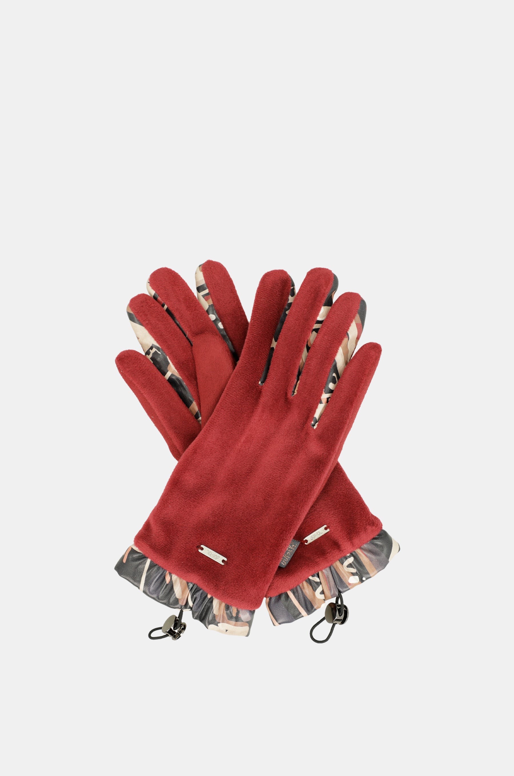 Guantes de terciopelo burdeos