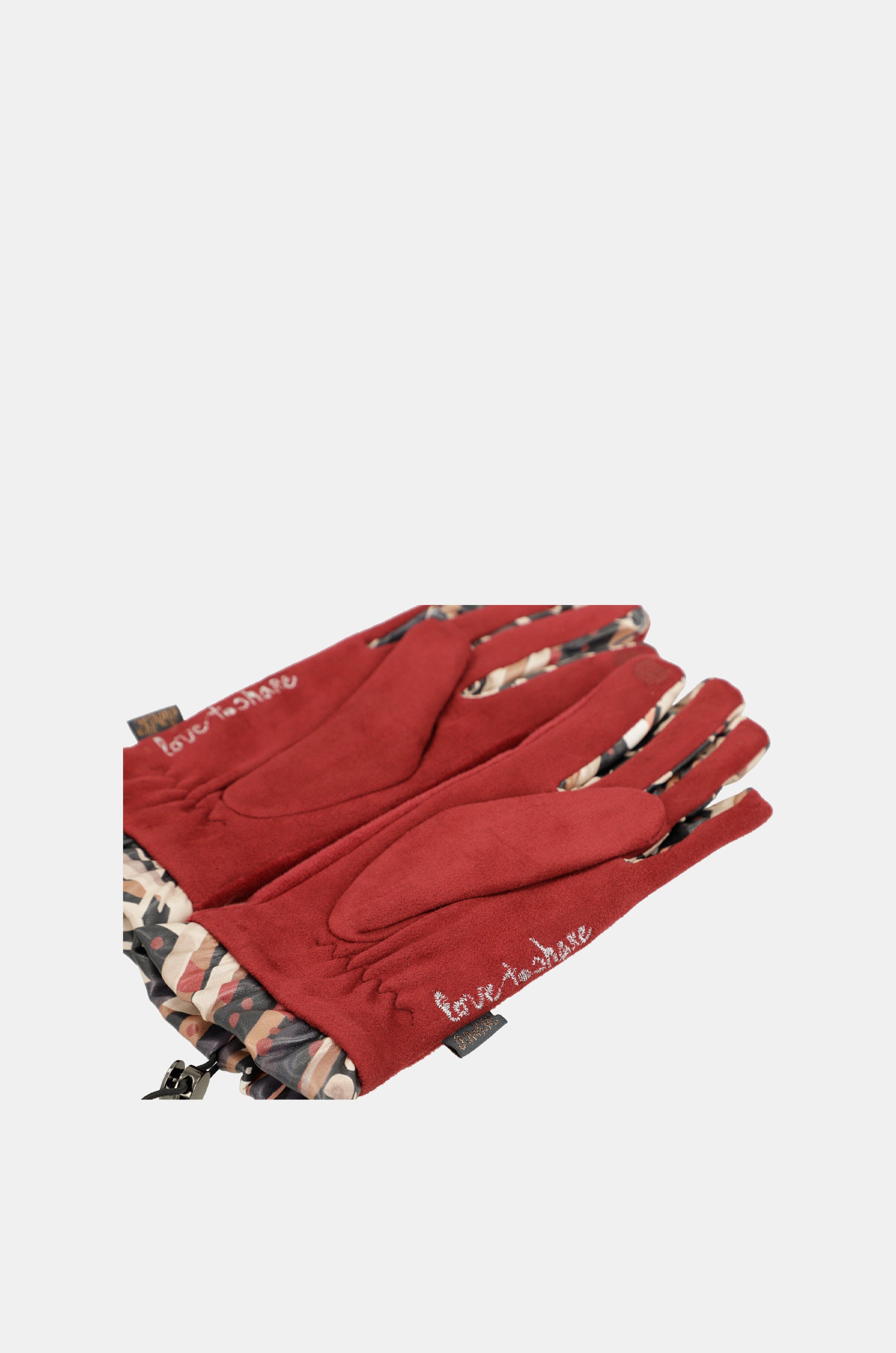 Guantes de terciopelo burdeos