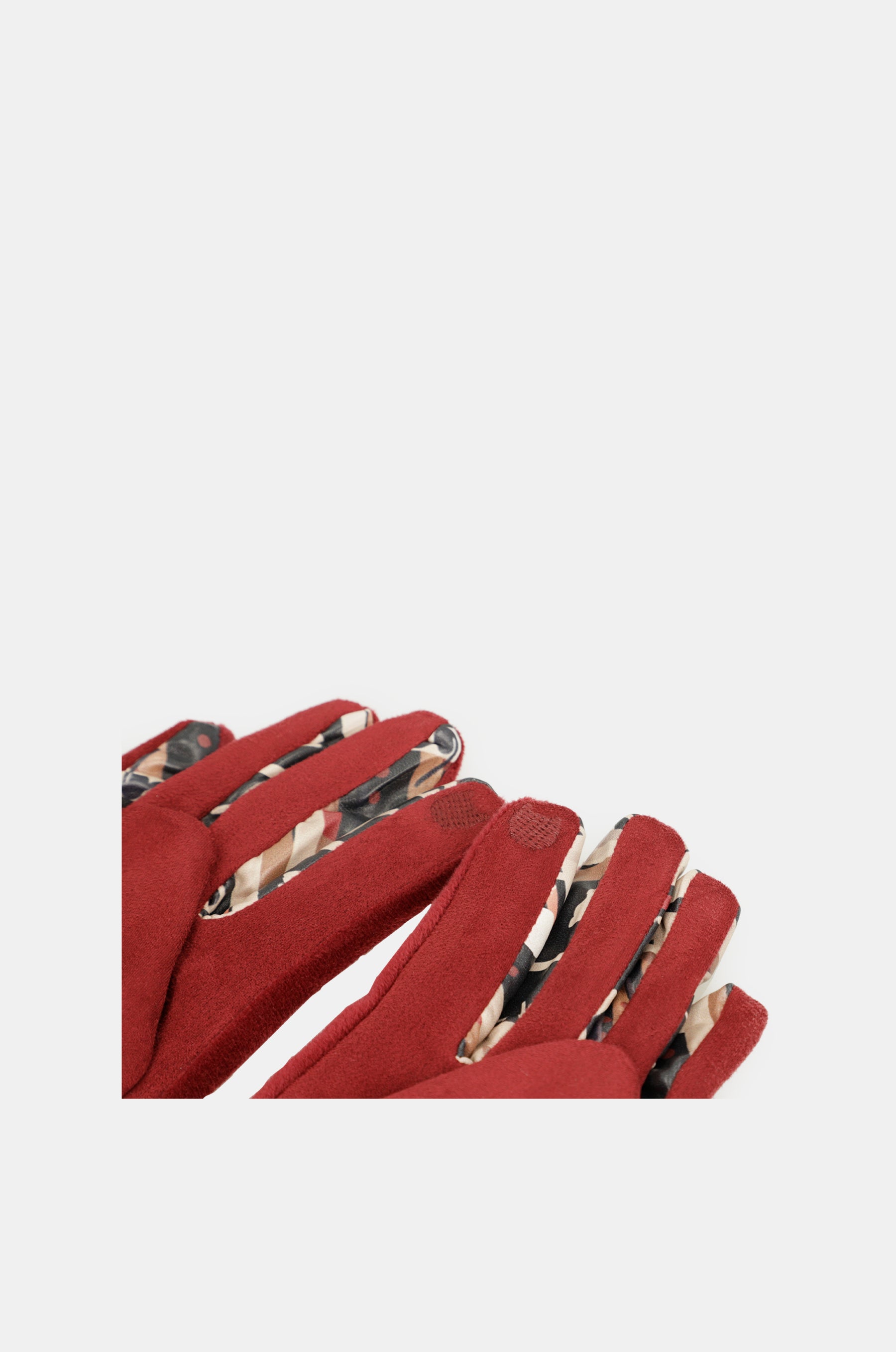 Guantes de terciopelo burdeos