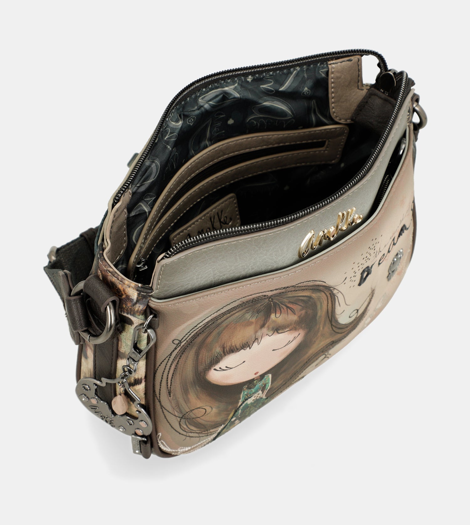 Bandolera mediana 3 compartimentos Real