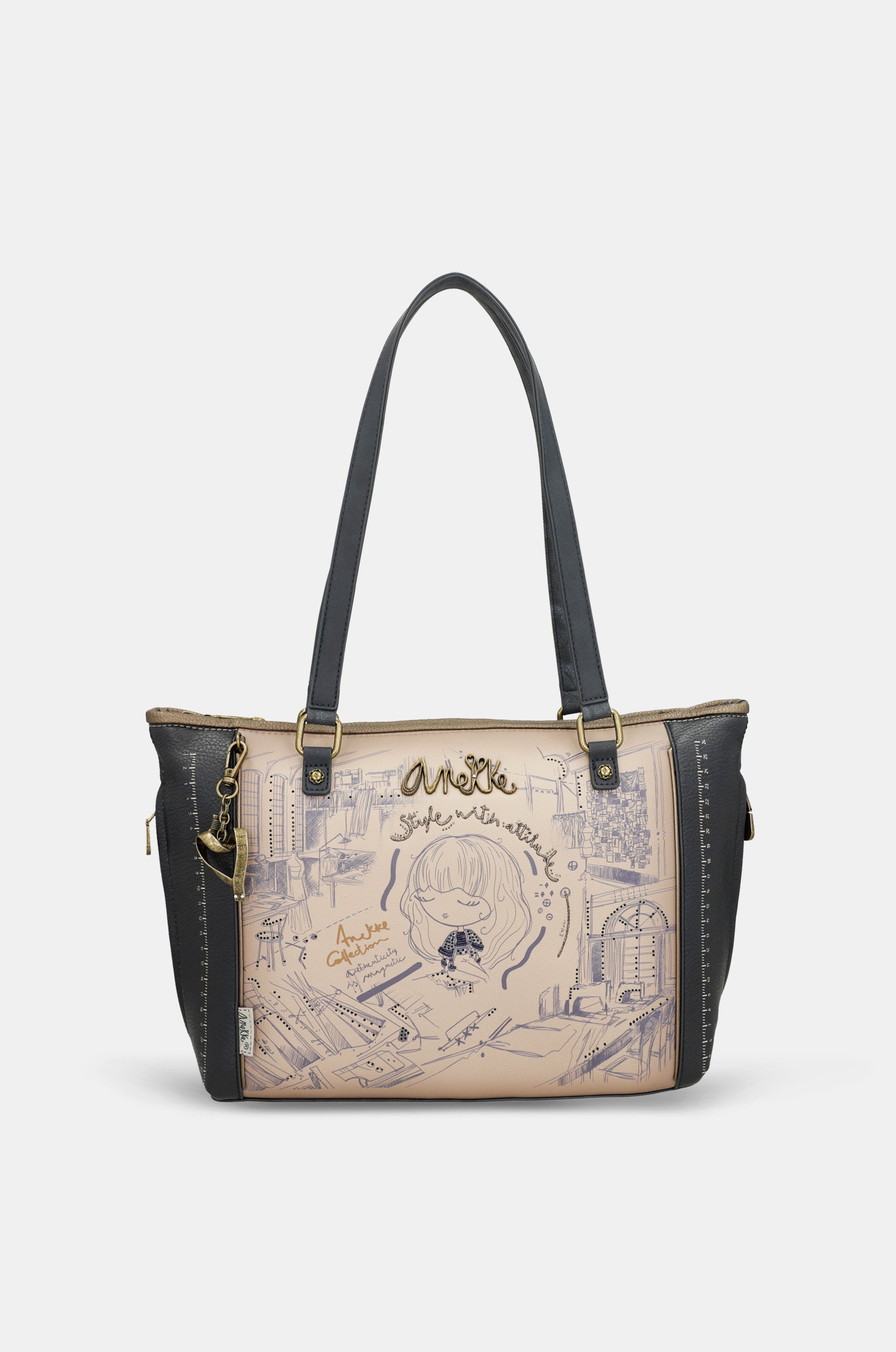 Bolso shopper con bandolera Studio
