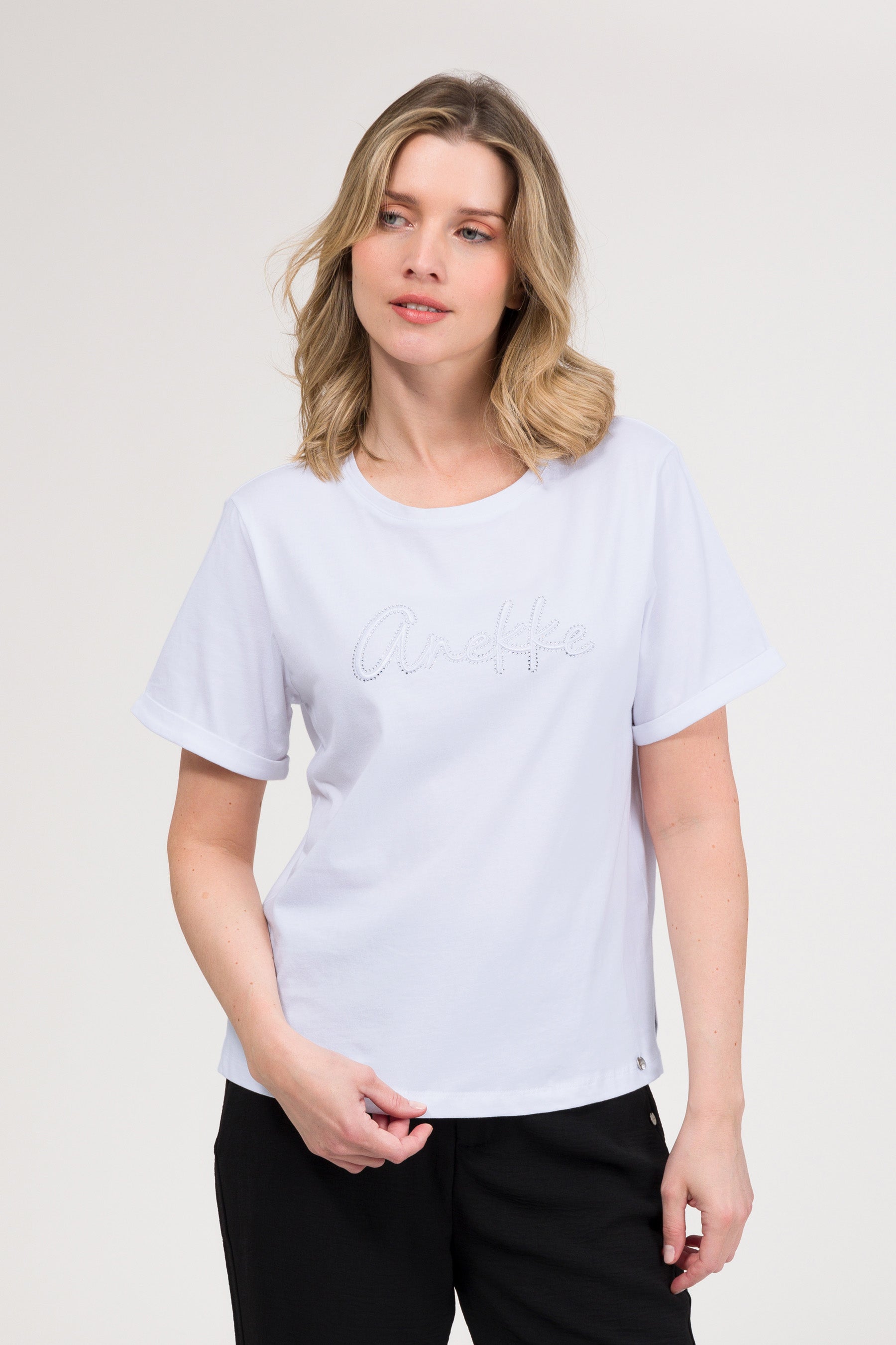Camiseta blanca de manga corta