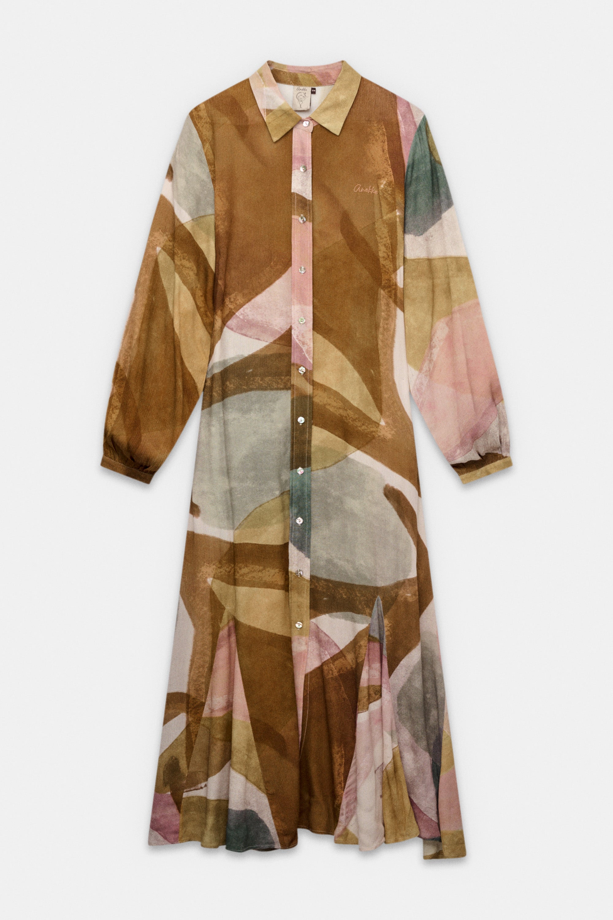 Vestido de manga larga midi