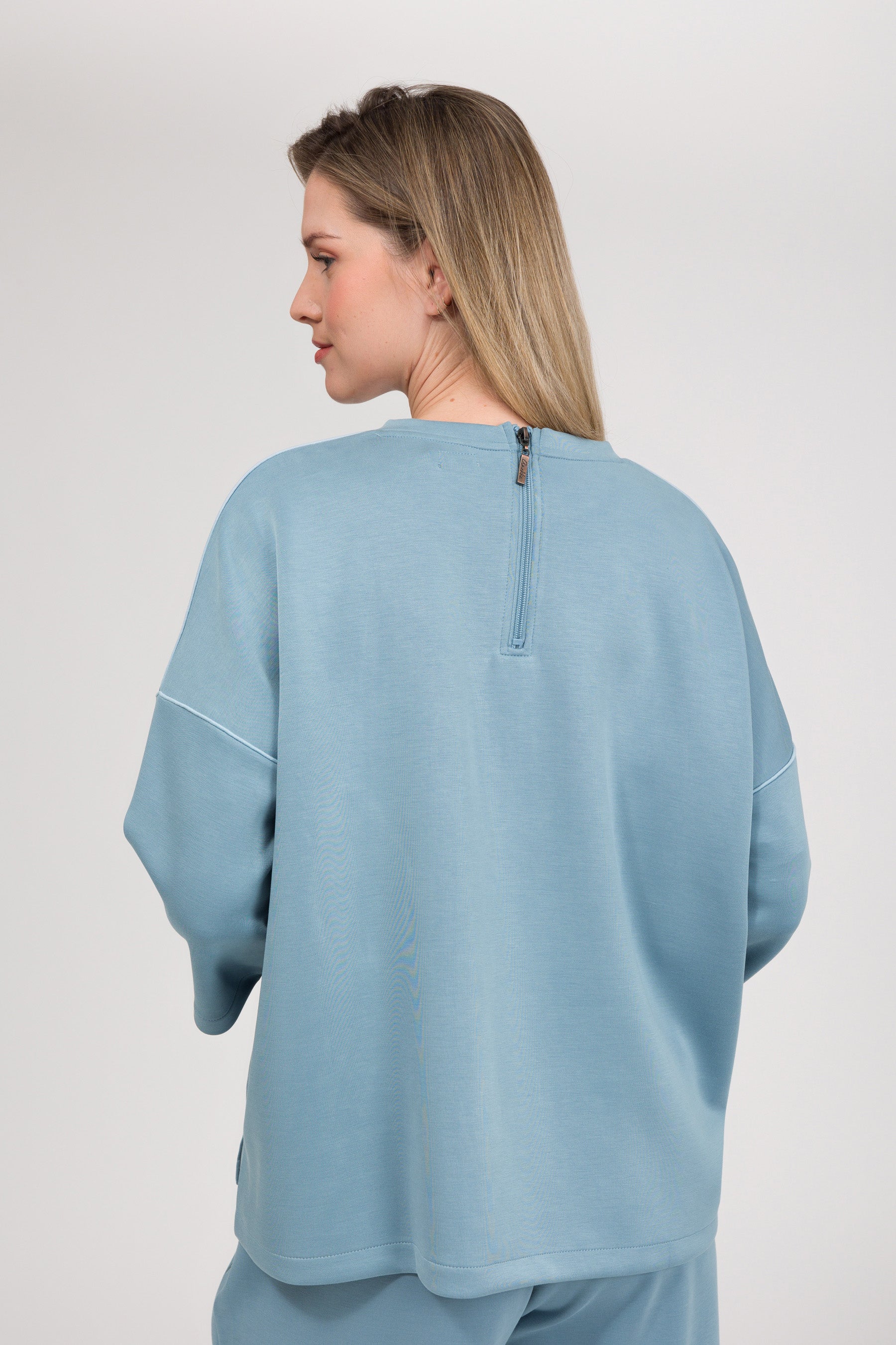 Sudadera manga corta azul