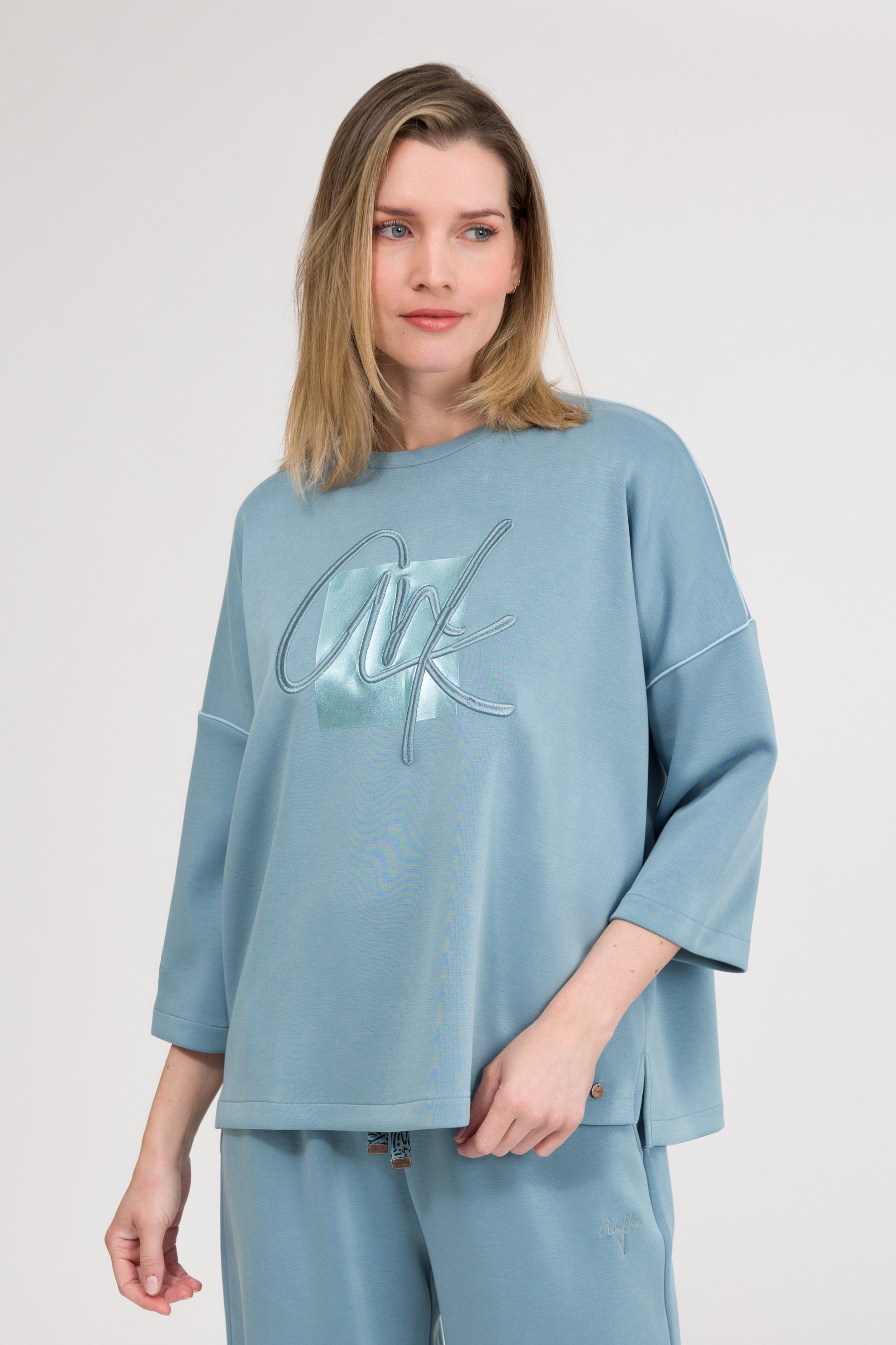 Sudadera manga corta azul