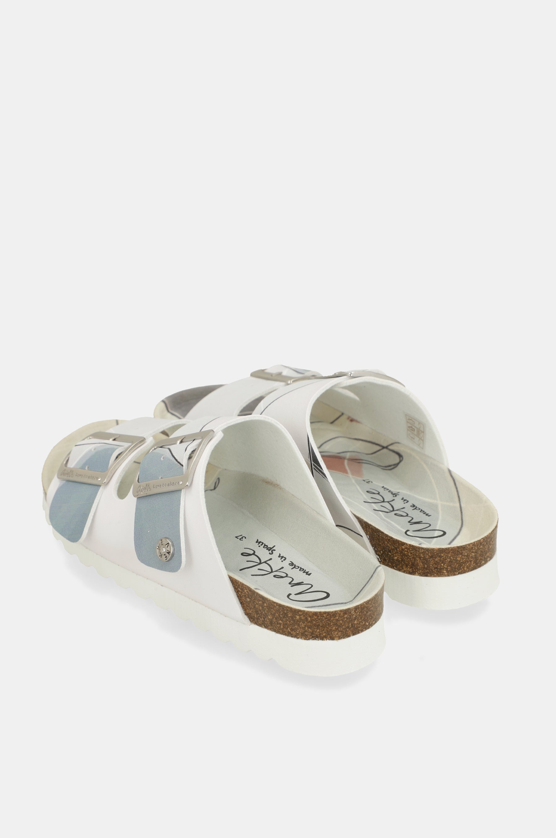 Sandalias bio azul y blancas