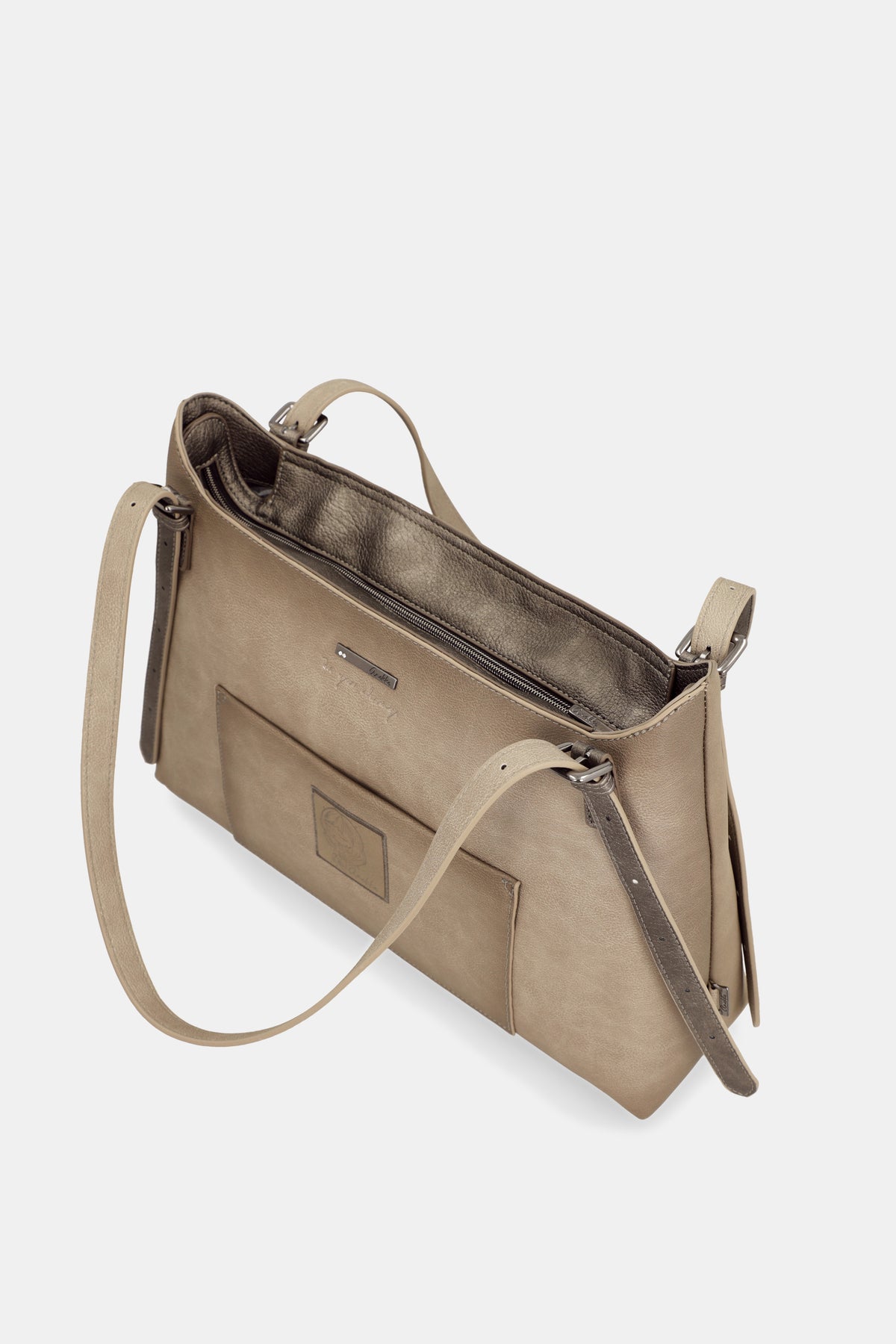Bolso de hombro Taupe