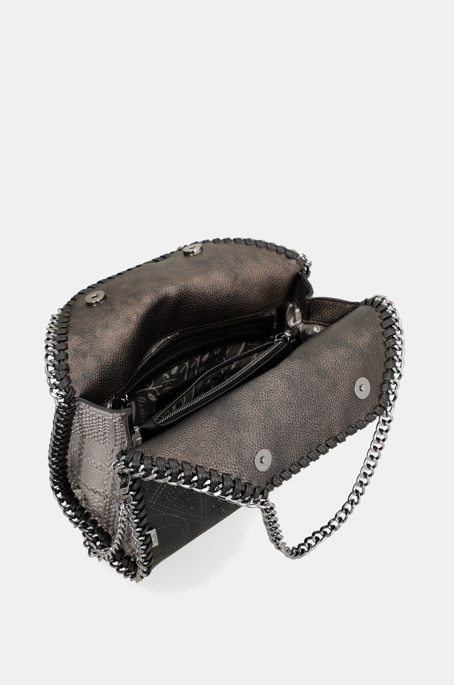 Bolso de hombro con asa metálica Iron