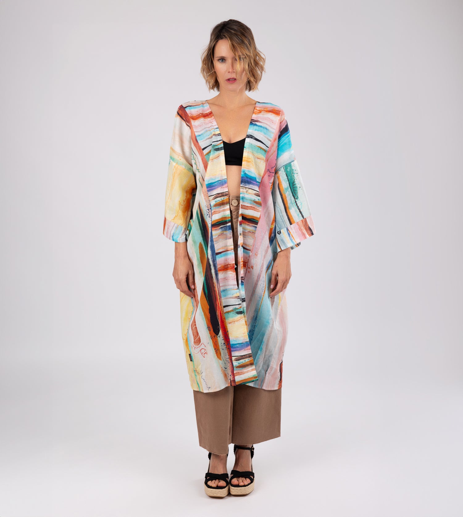 Kimono largo estampado Studio