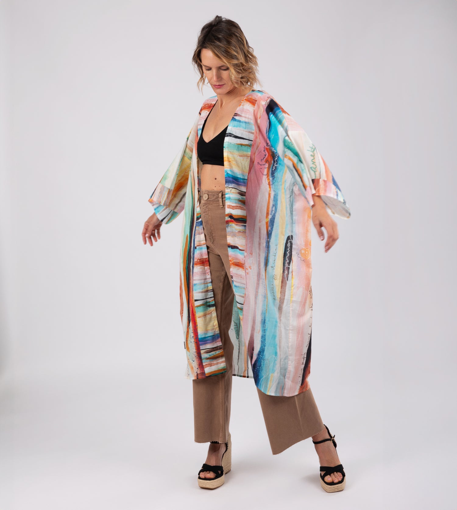 Kimono largo estampado Studio