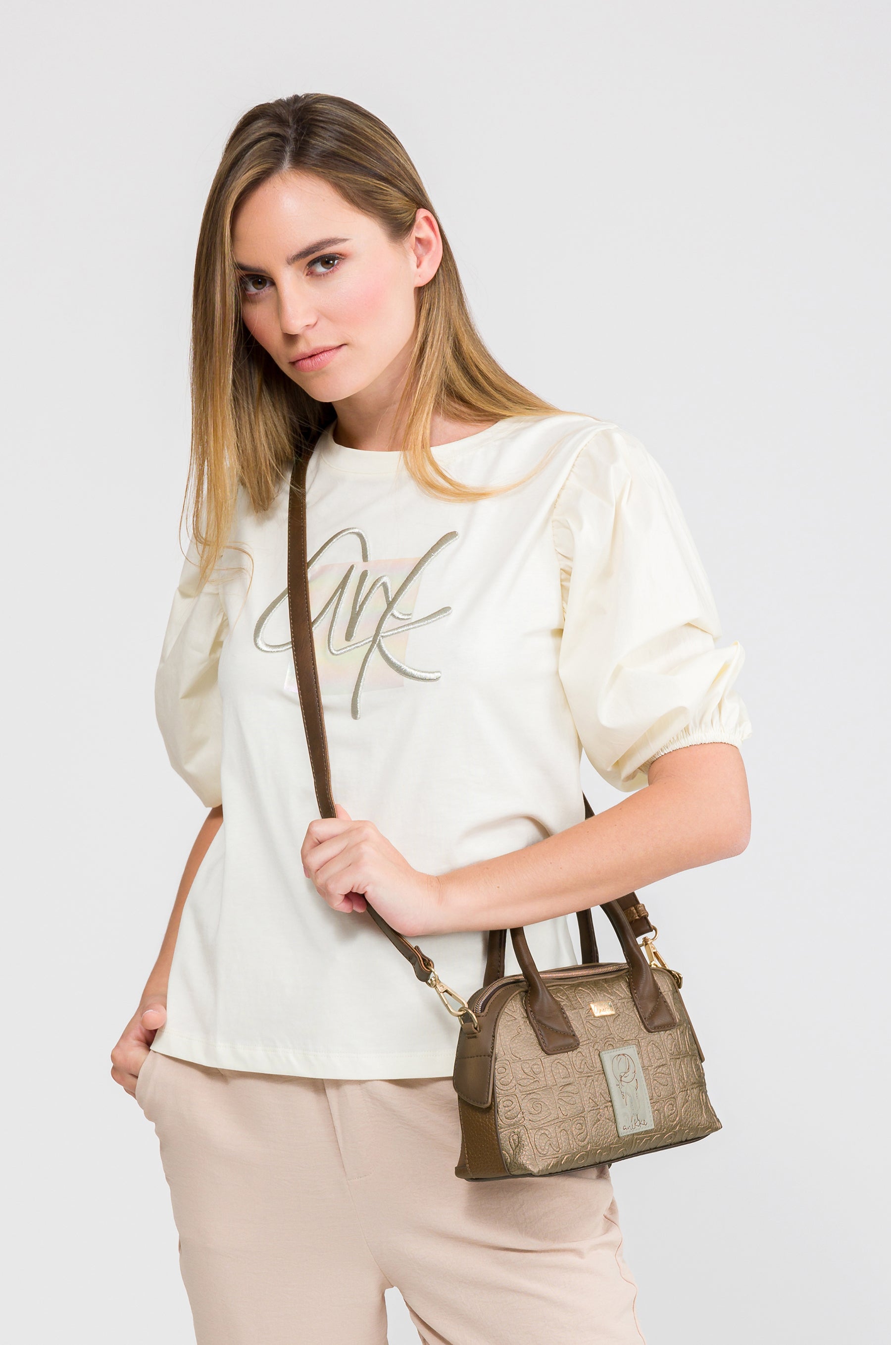 Bolso de asa corta pequeño Amphora