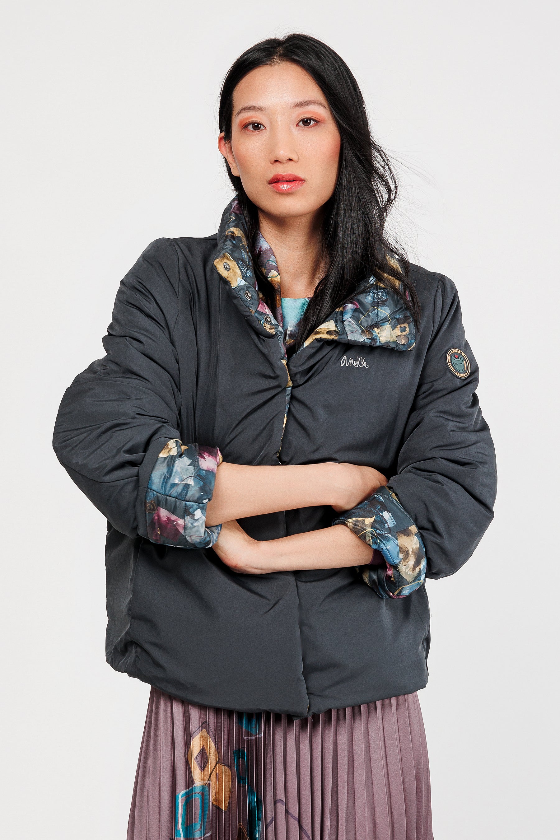 Chaqueta reversible gris