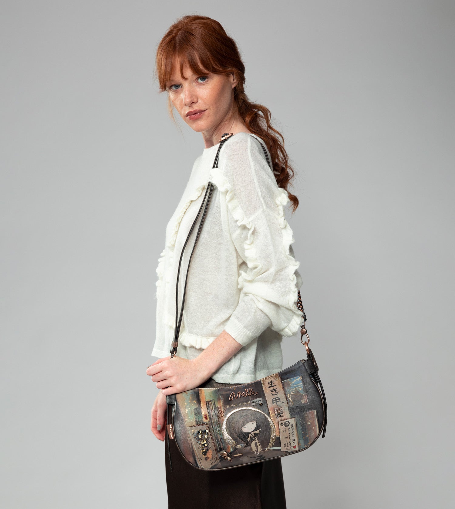 Bolso ovalado con cadena Shōen