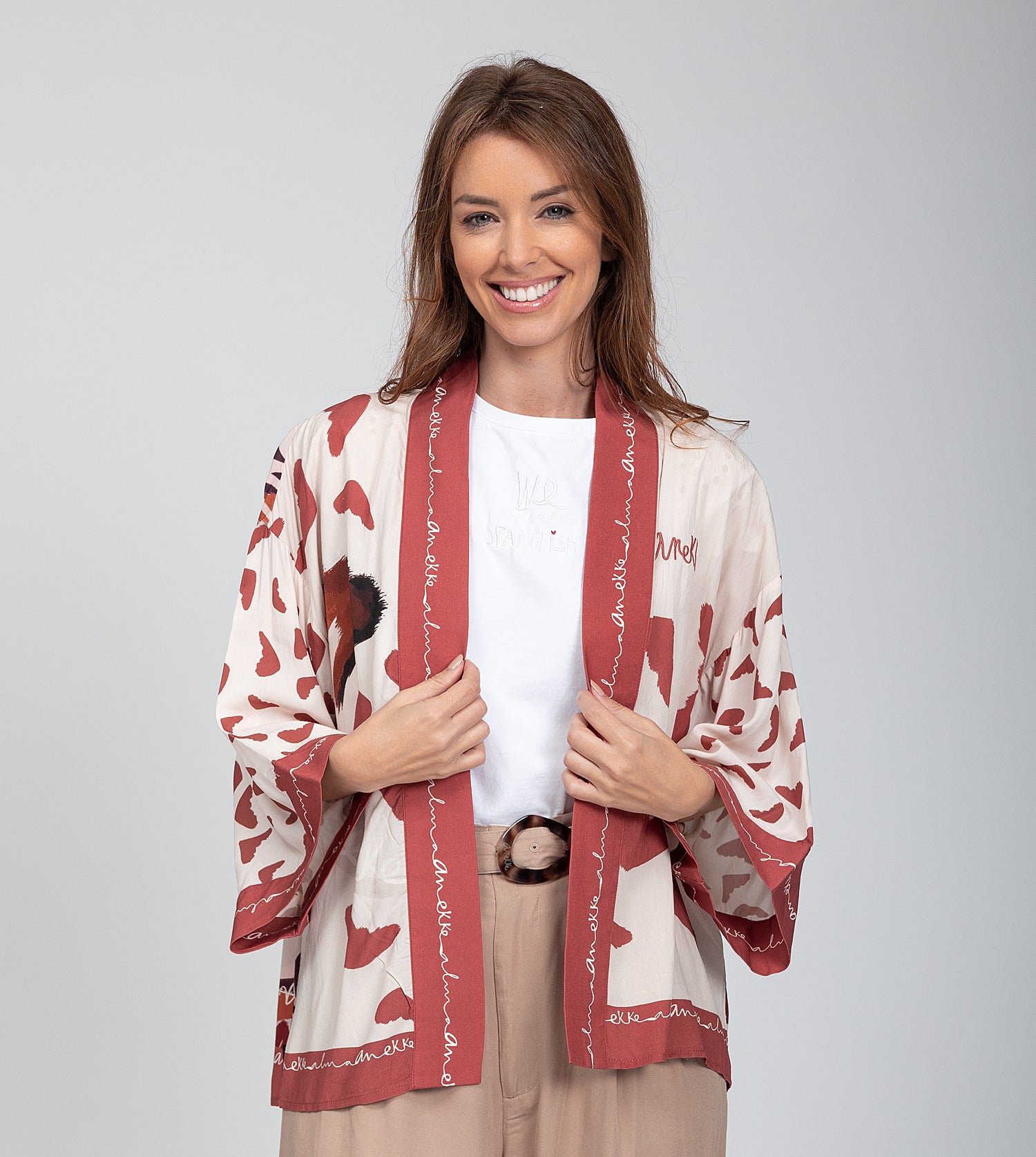 Kimono corto rojo