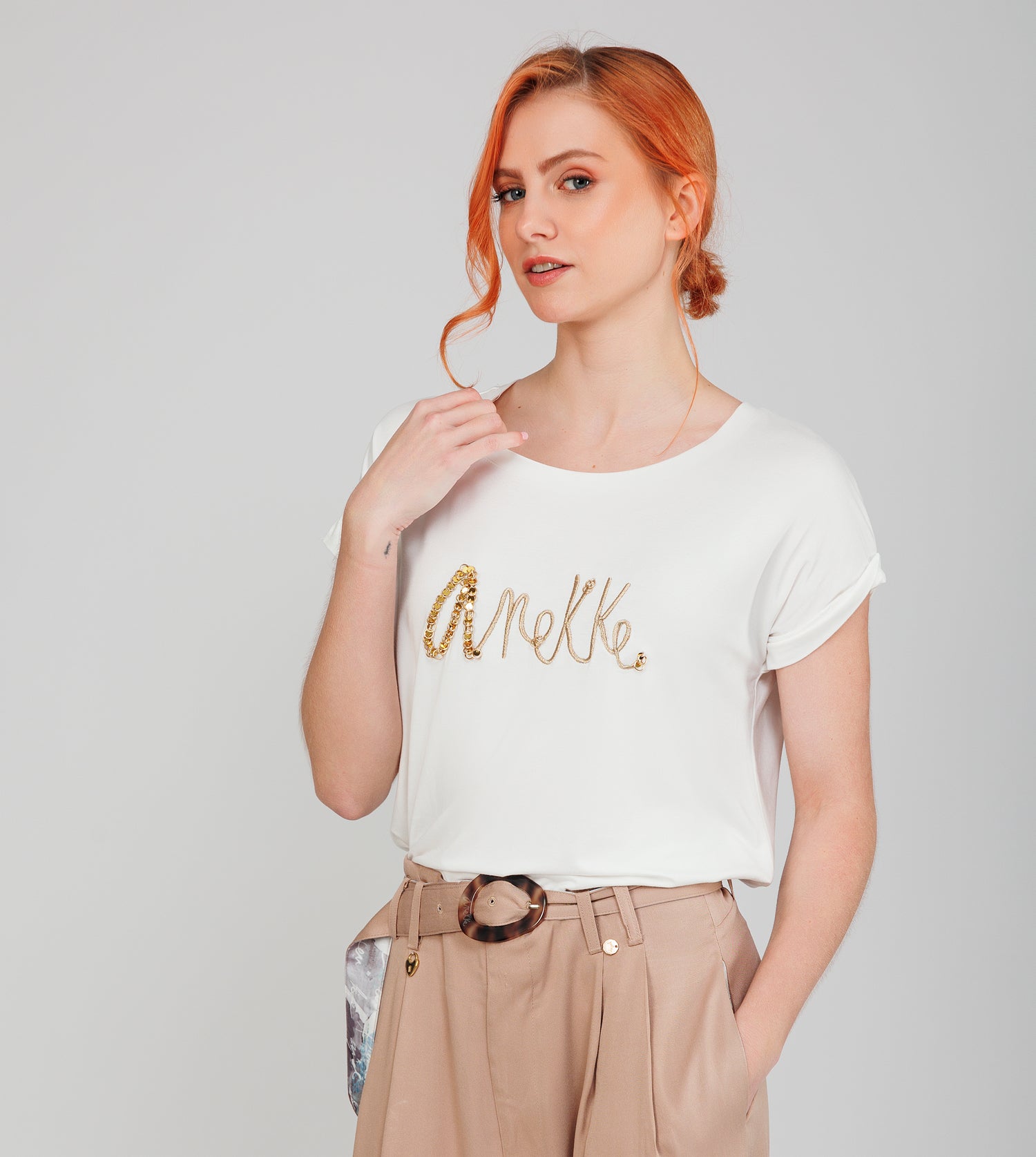 Camiseta manga corta blanca con logo