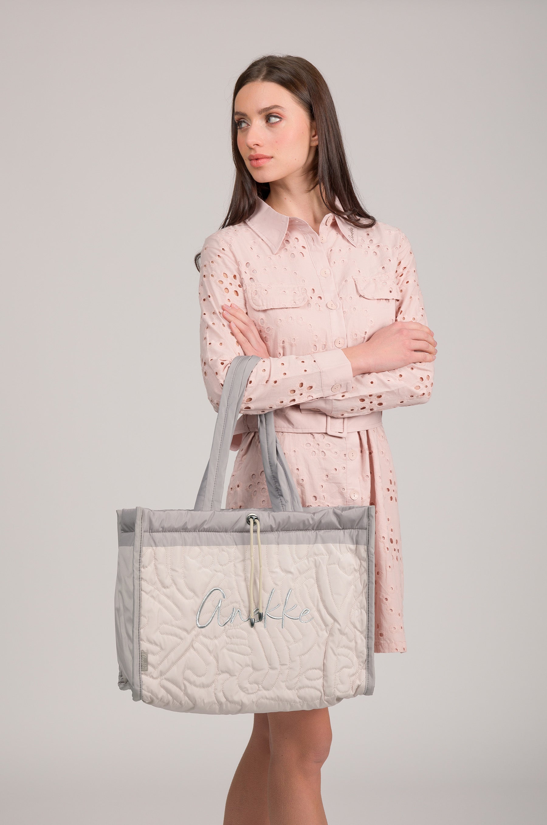 Bolso acolchado de playa blanco