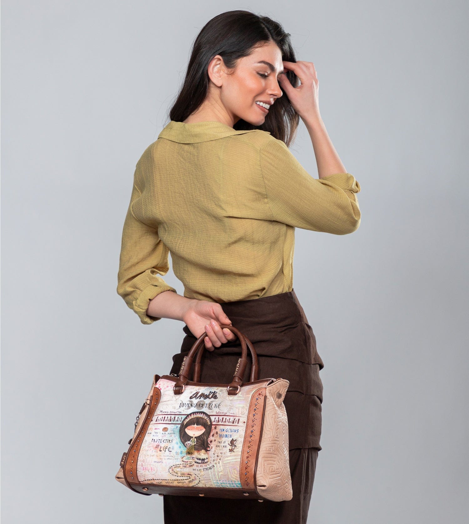 Bolso grande de asas con bandolera Menire