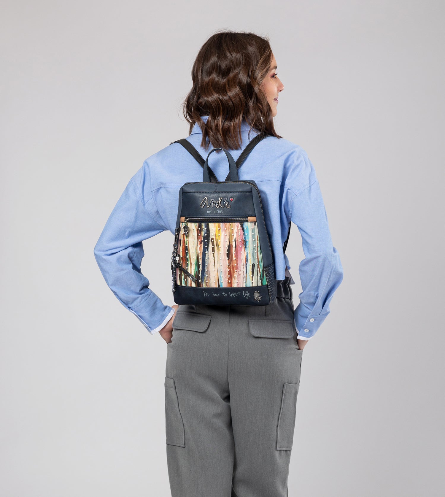 Mochila perlas azul marino Studio