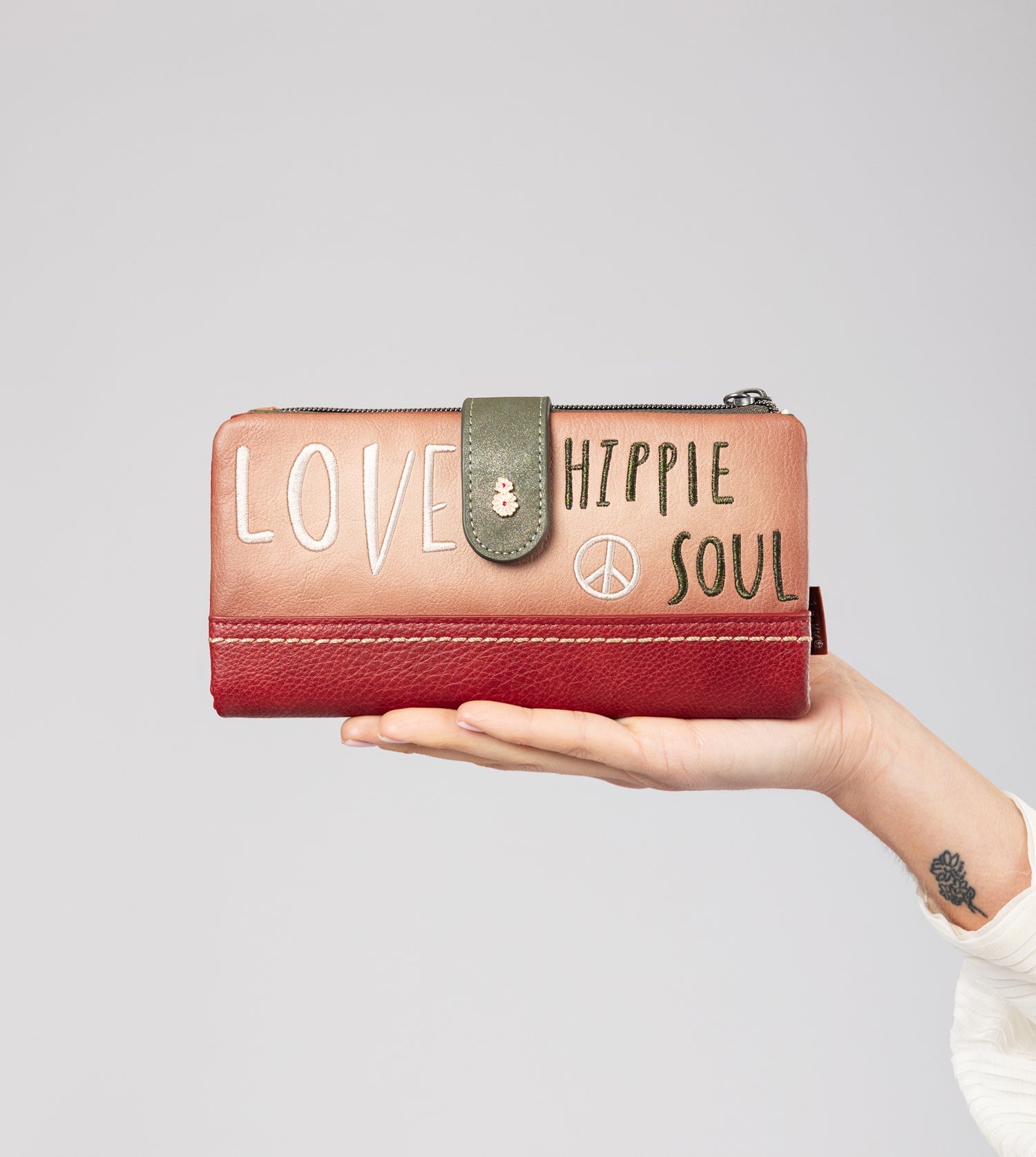 Billetero RFID grande flexible Flowers