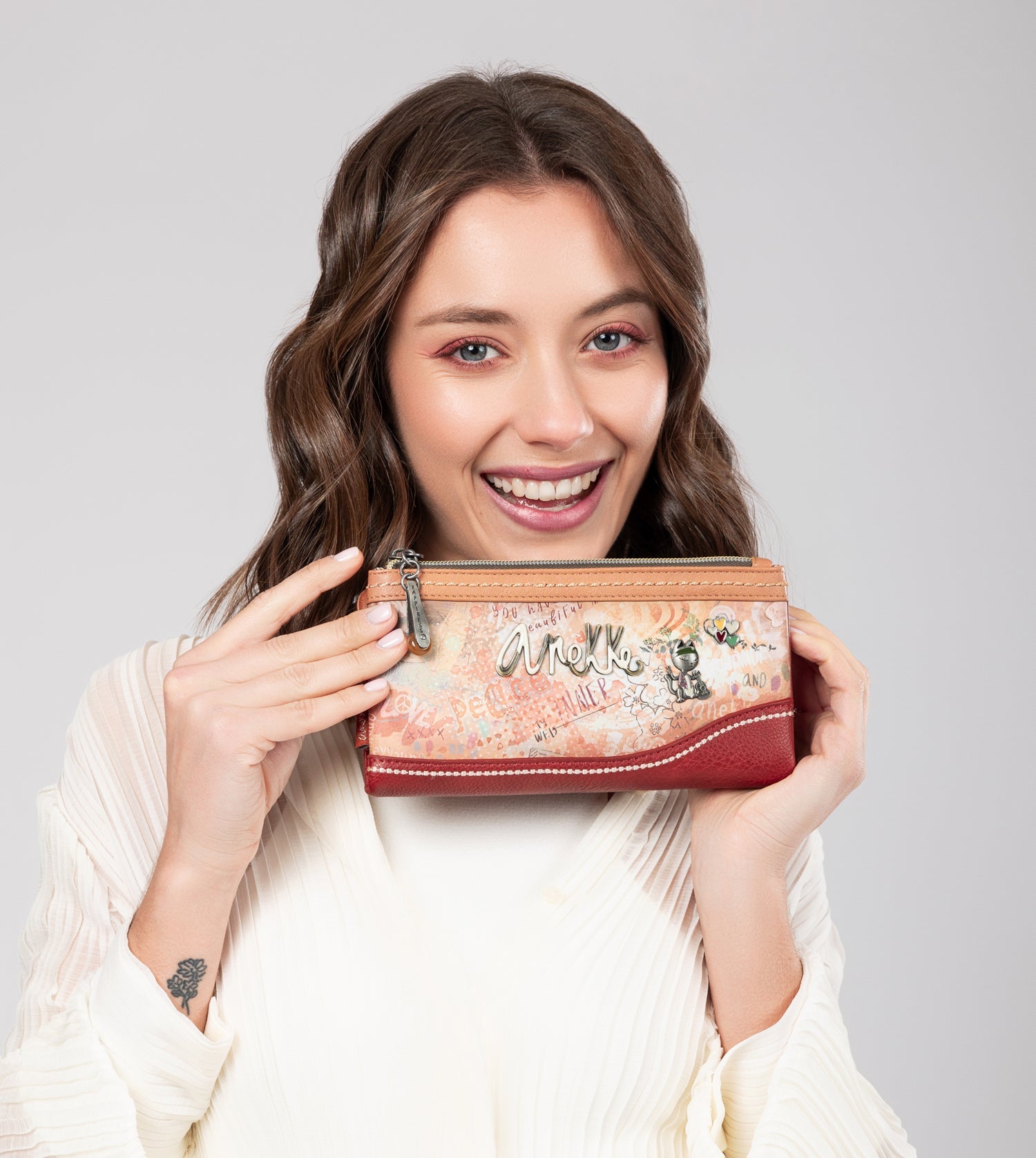 Billetero RFID grande flexible Flowers