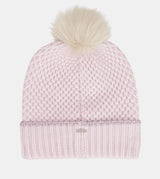 Gorro de punto con pompón rosa