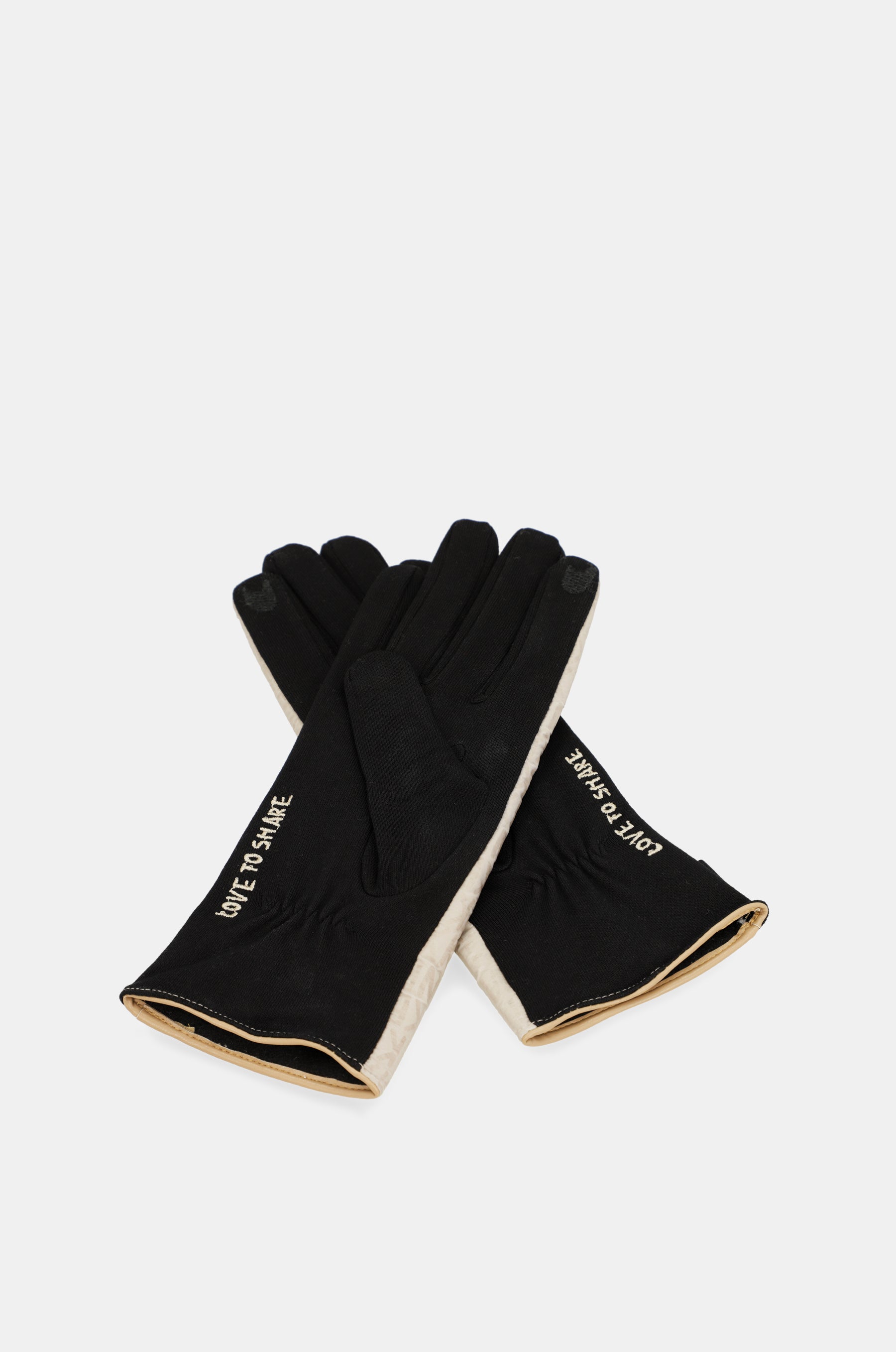 Guantes negros y beige Contemporary