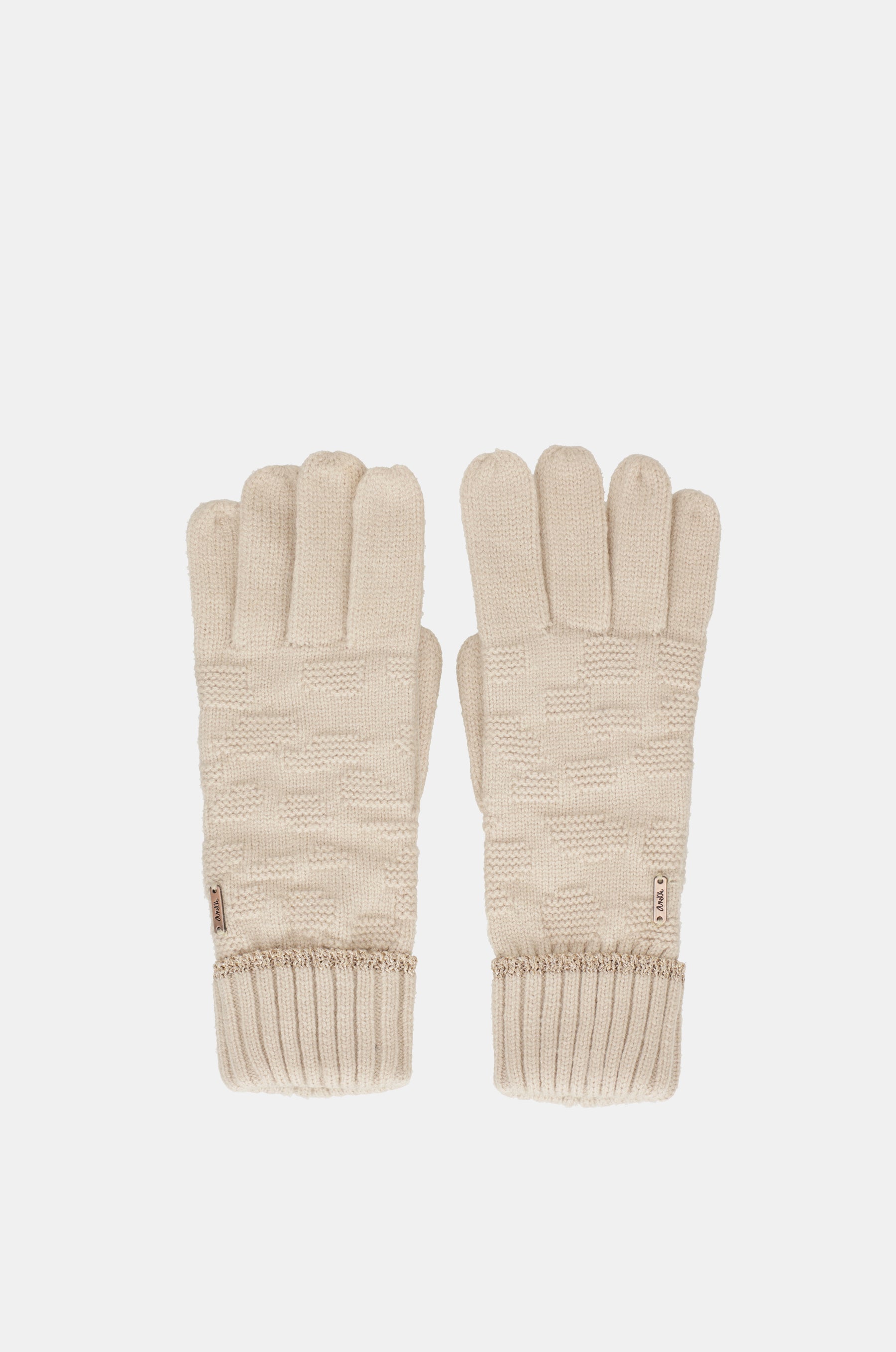 Guantes de punto beige