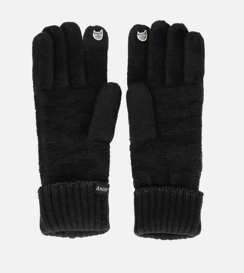 Guantes de punto negro