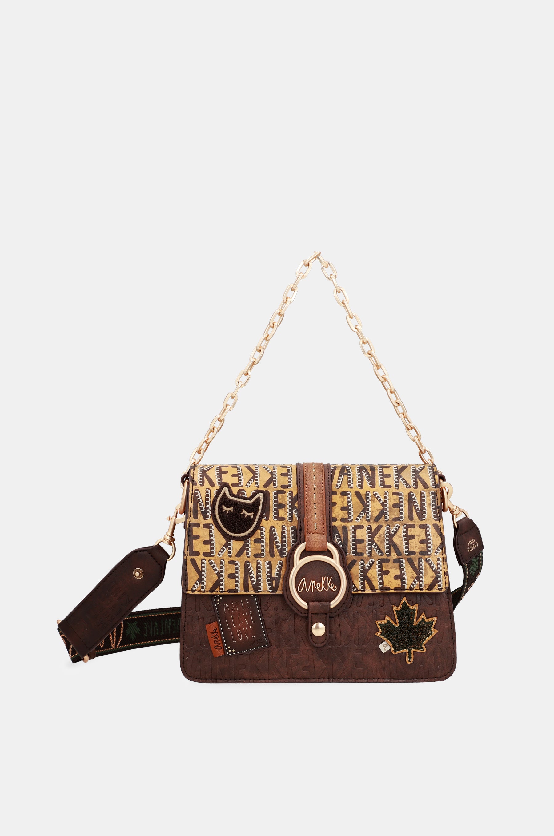 Bandolera con solapa marrón Urban