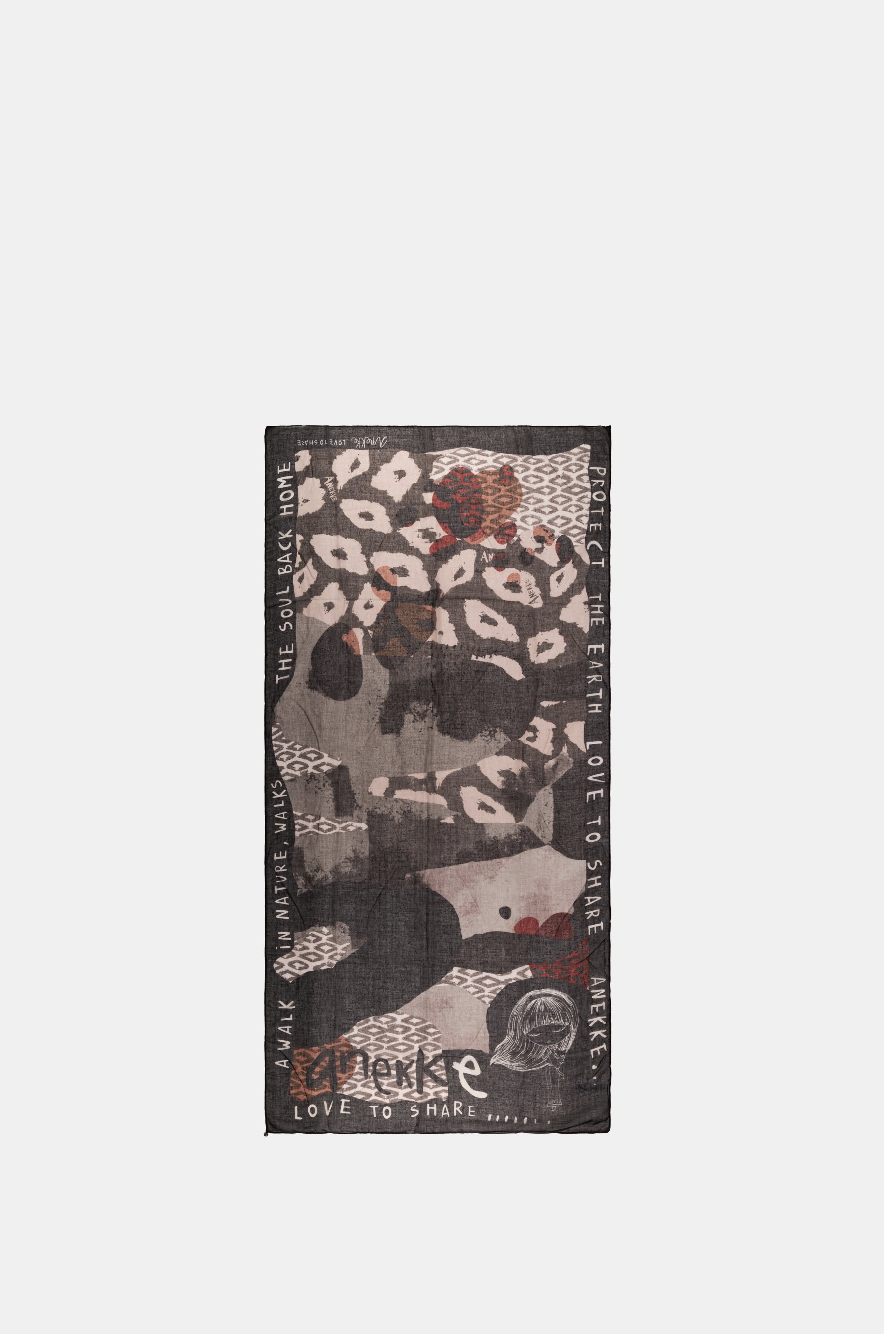 Pañuelo negro estampado Amazonia