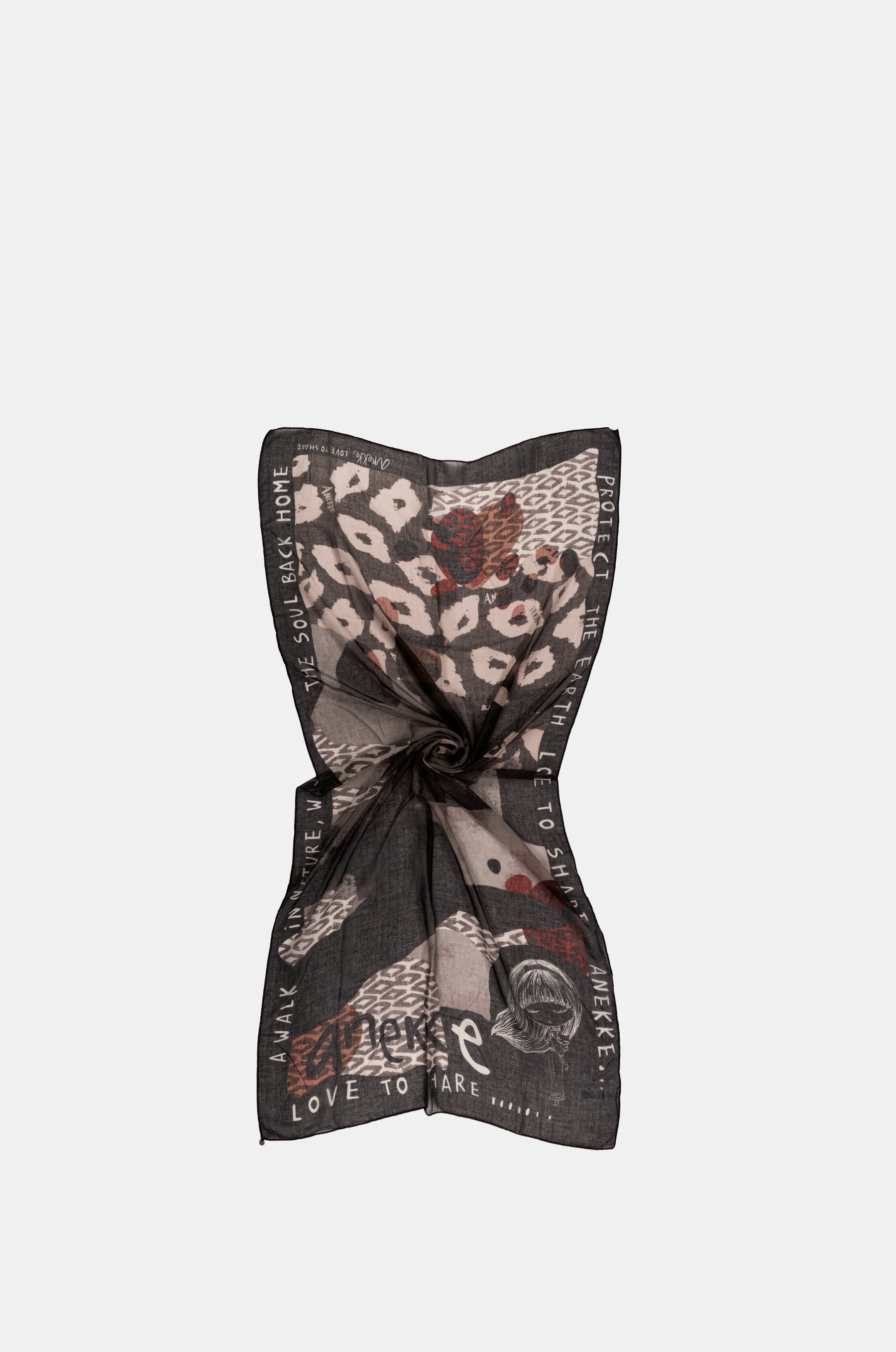 Pañuelo negro estampado Amazonia