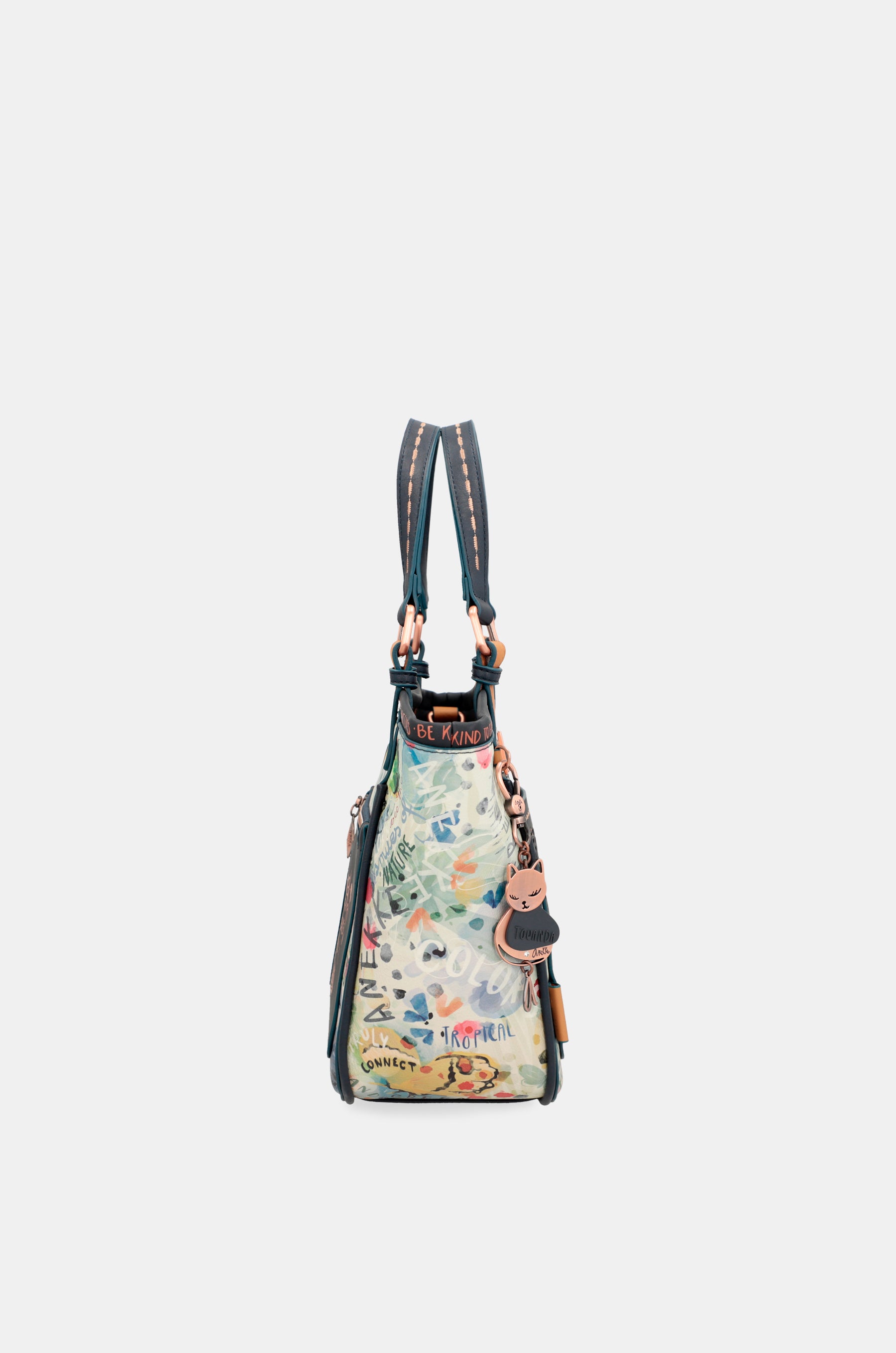 Bolso estampado azul marino Nature Pachamama