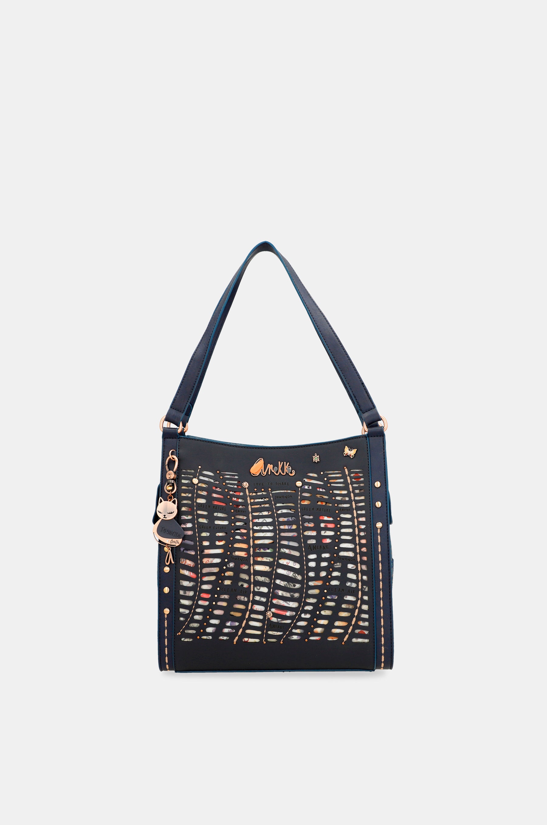 Bolso de hombro azul marino Nature Pachamama