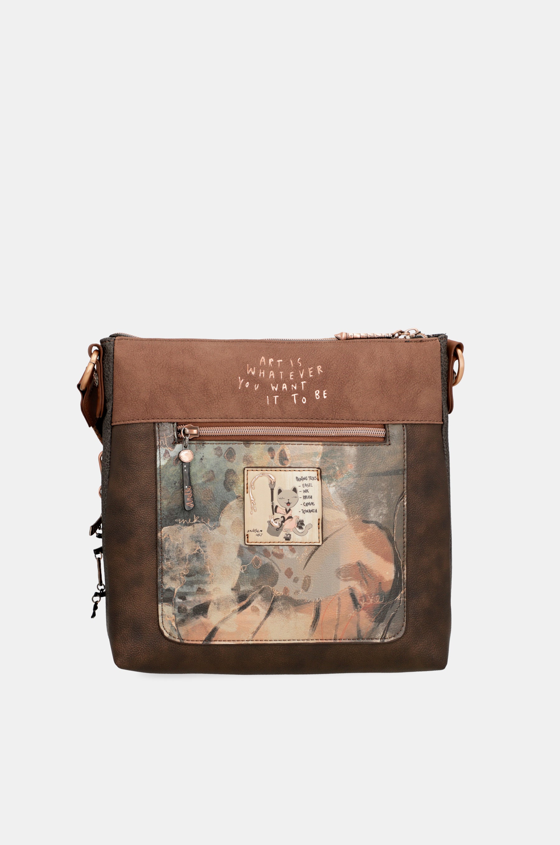 Bandolera marrón mediana Shōen