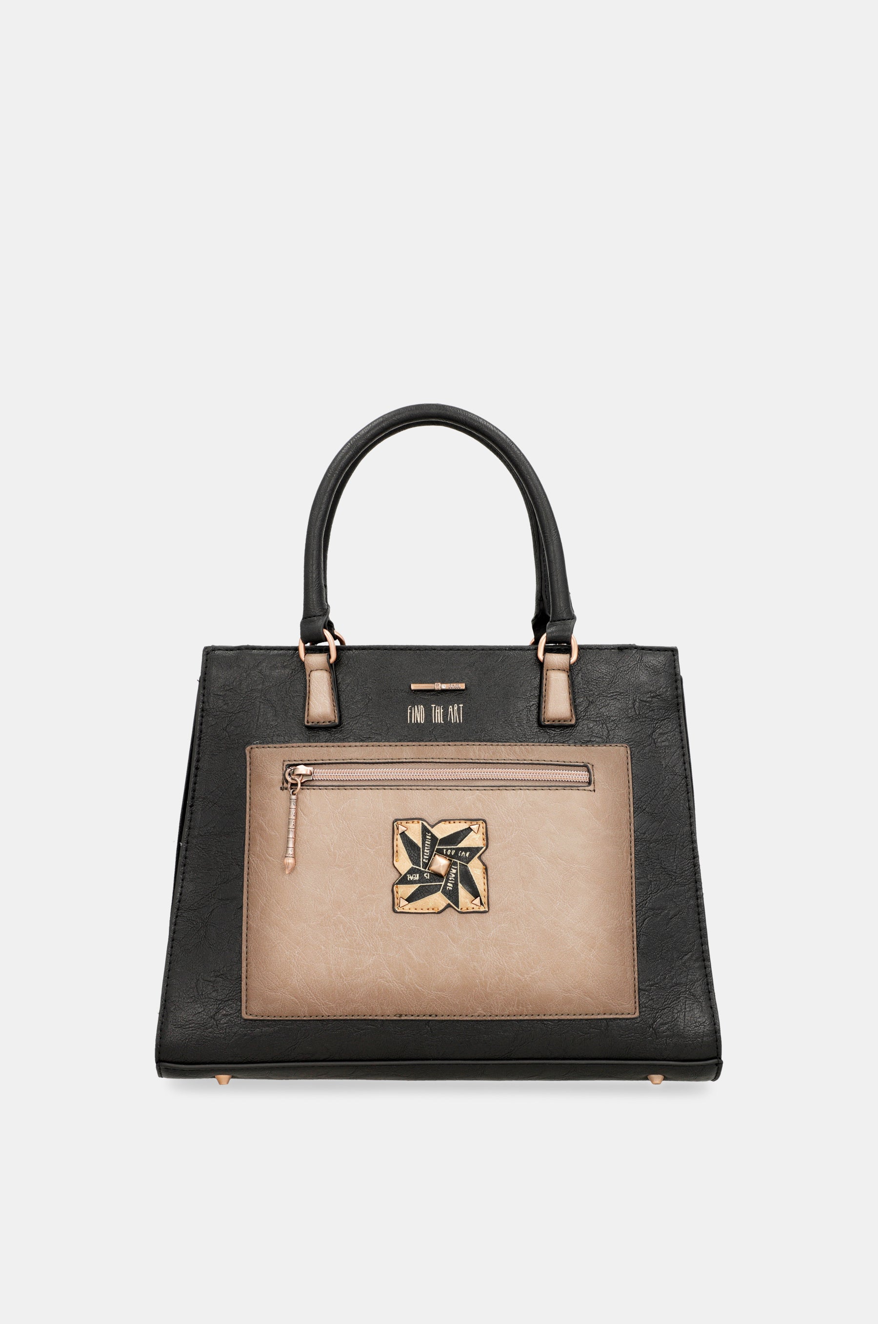 Tote negro con bandolera Shōen