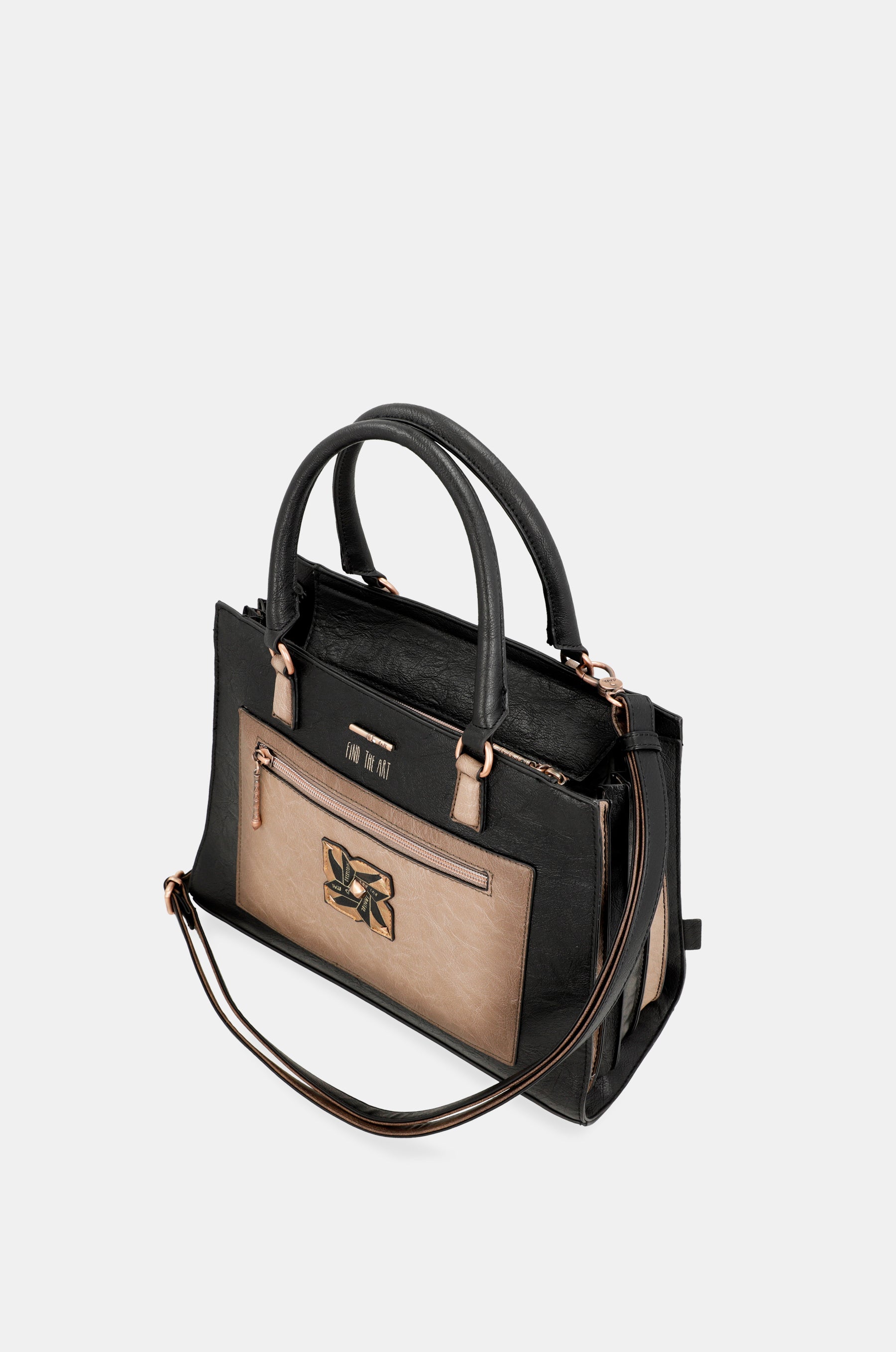 Tote negro con bandolera Shōen