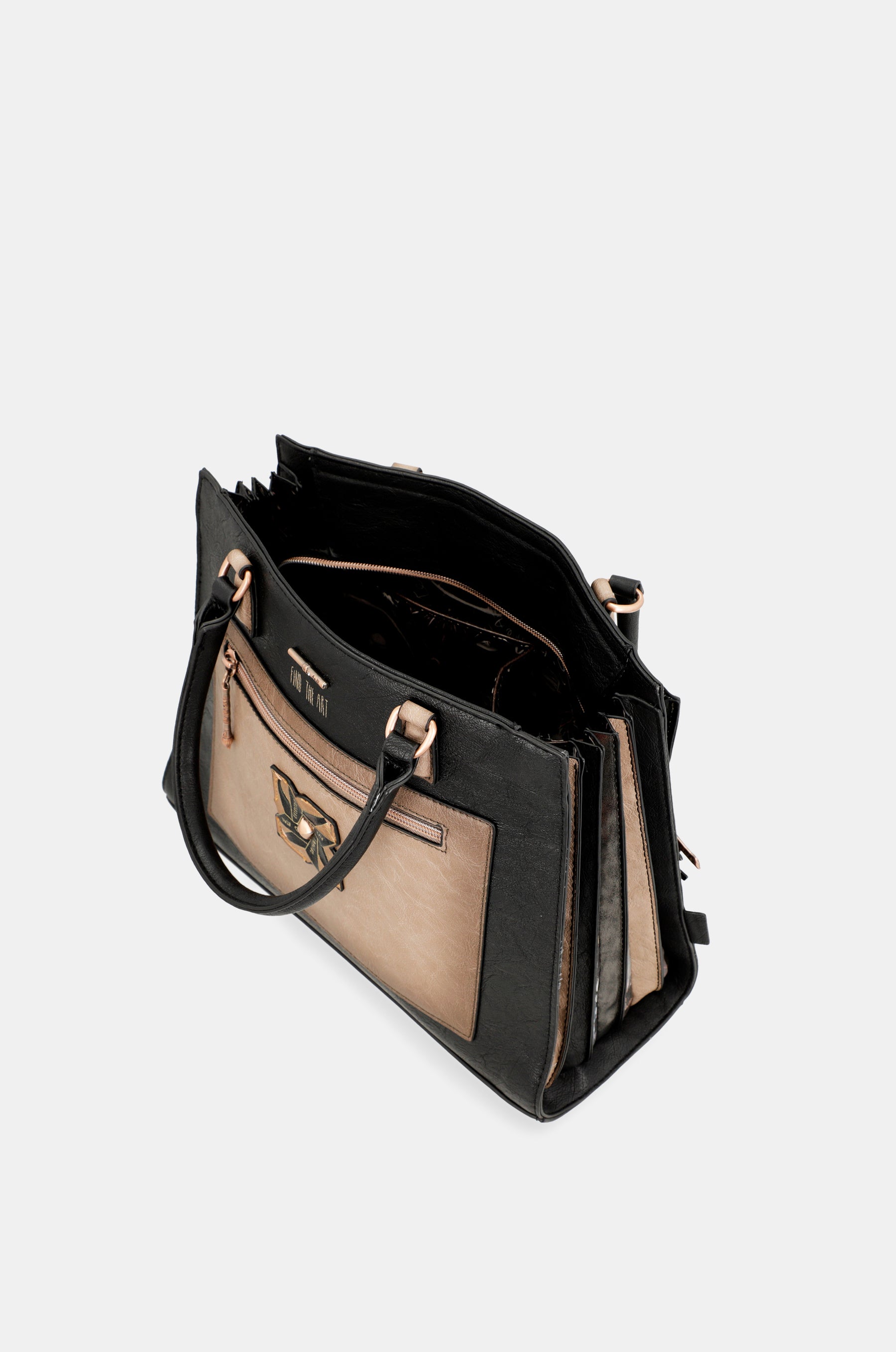 Tote negro con bandolera Shōen