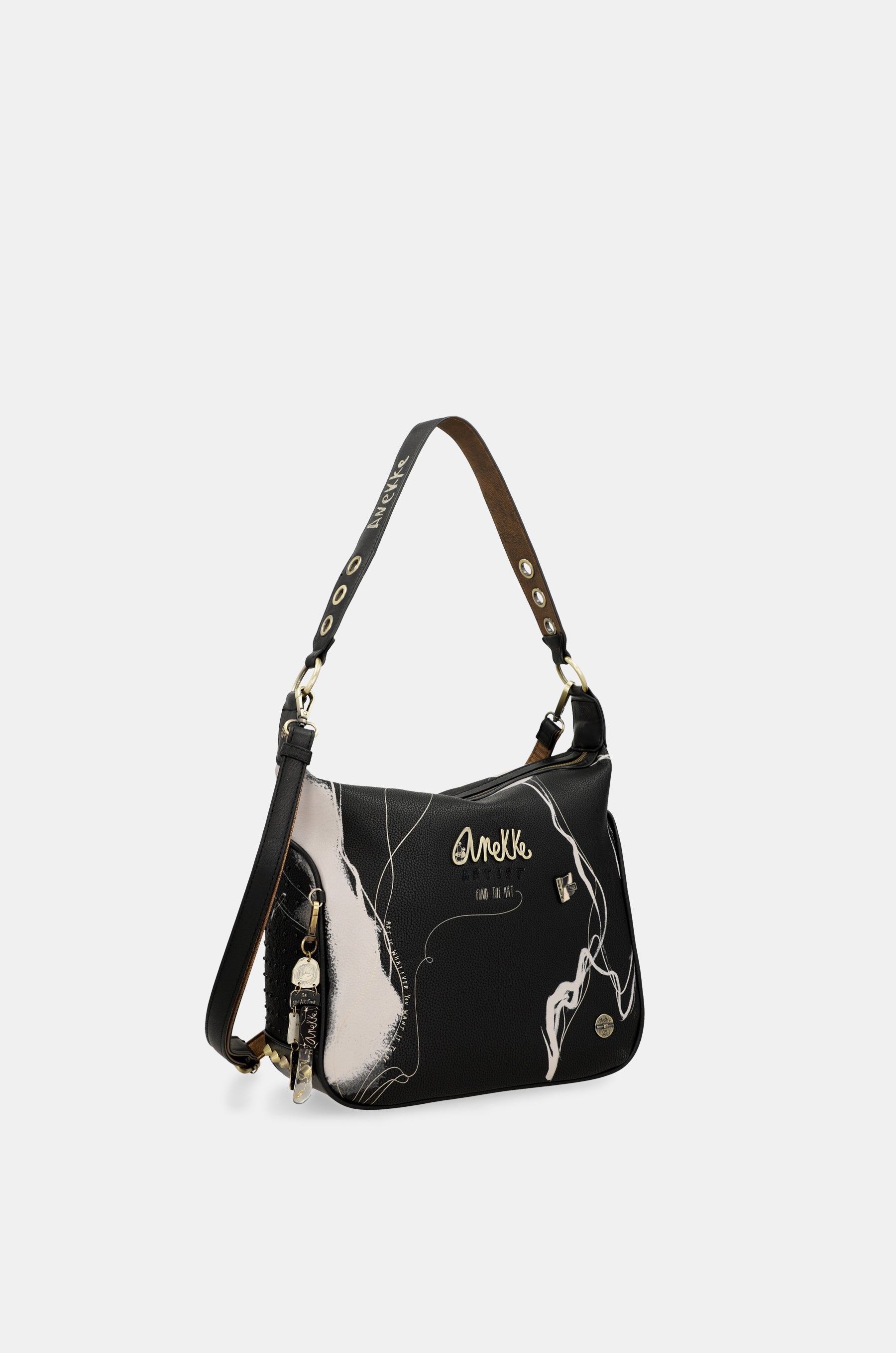Bolso de hombro negro Nature Shodō