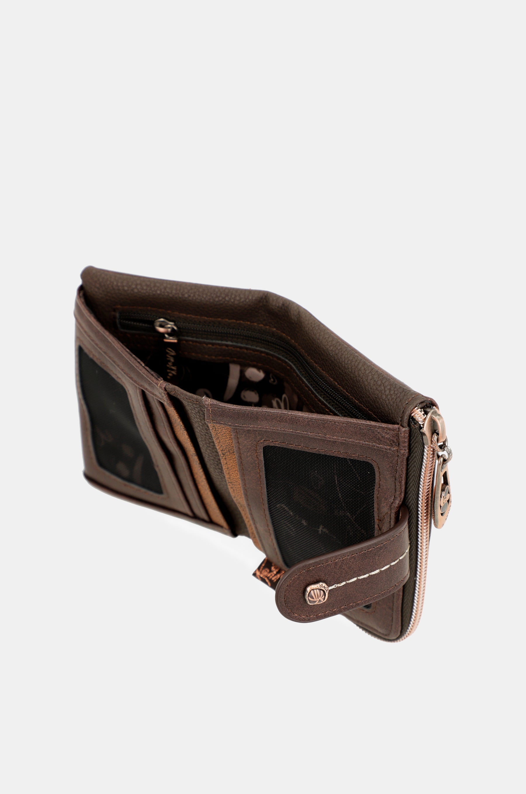 Billetero marrón pequeño RFID Nature Shodō