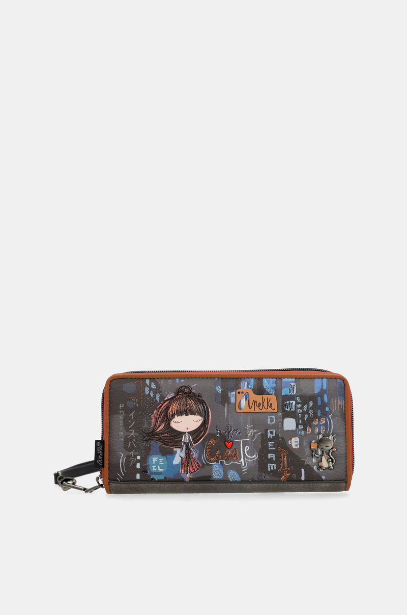 Billetero grande RFID estampado Contemporary