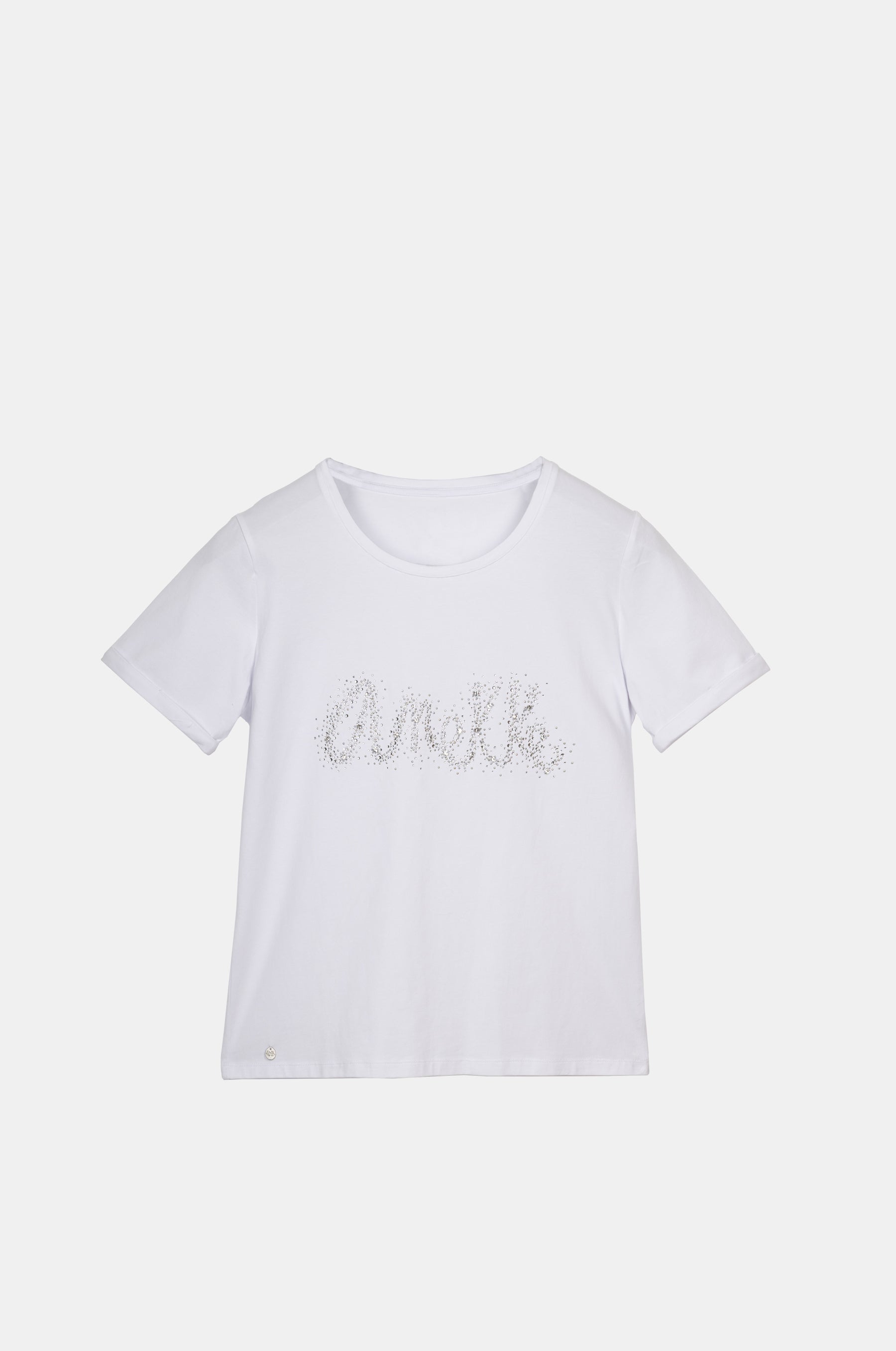 Camiseta blanca purpurina