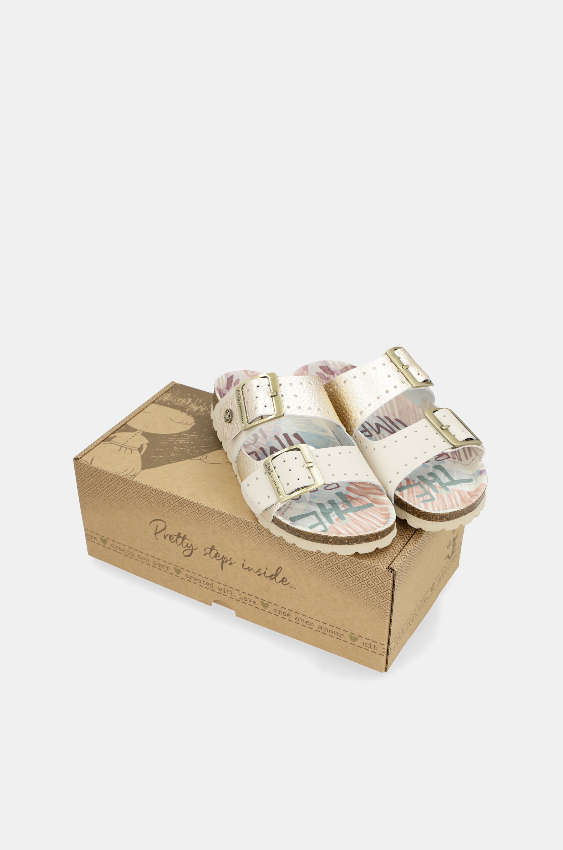 Sandalias bio de mujer dorado