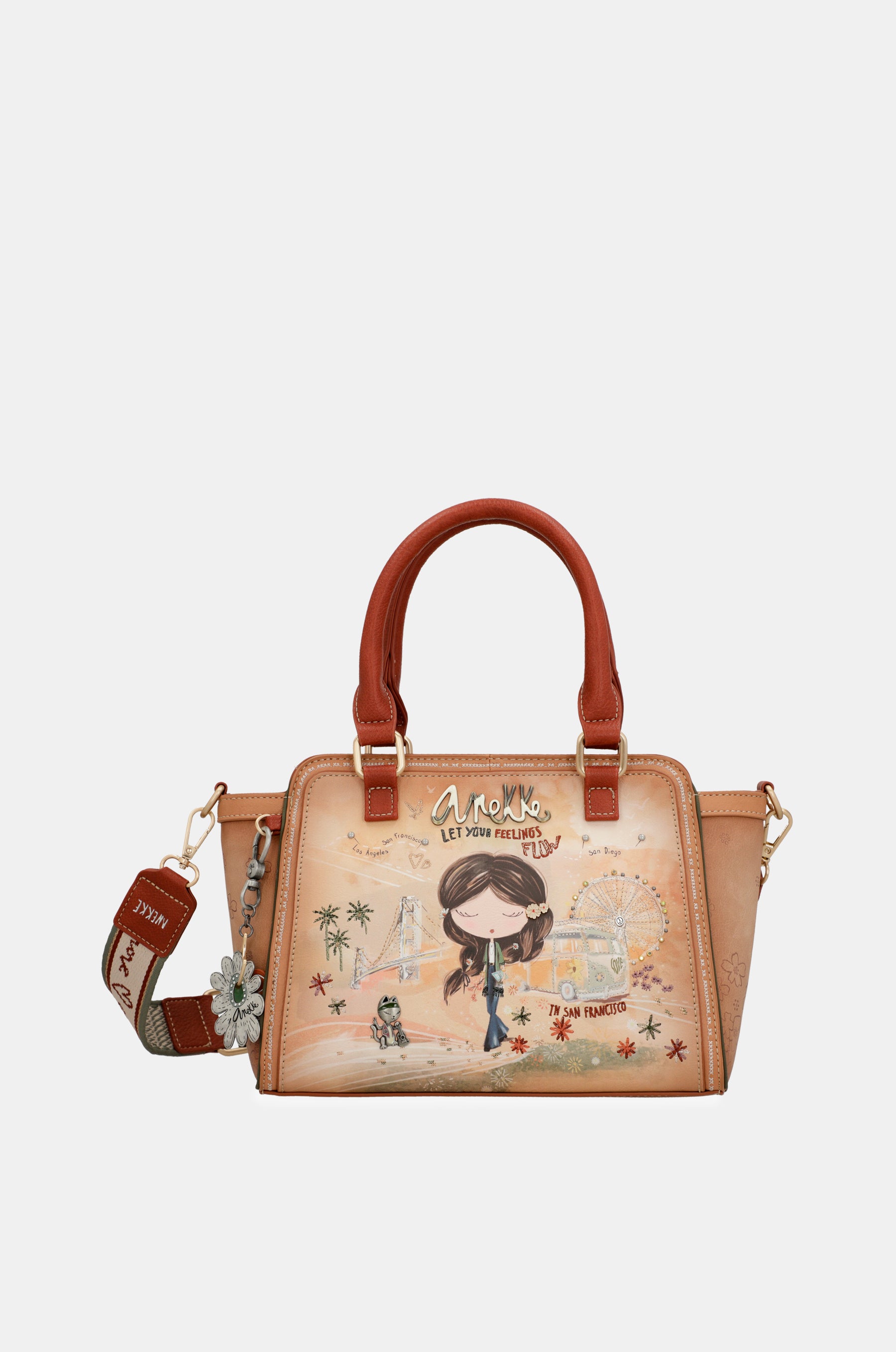 Bolso bowling Peace & Love Camel