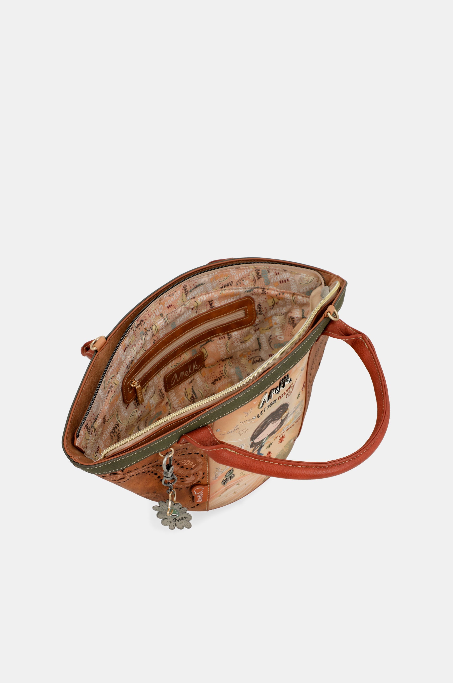 Bolso cesta Peace & Love Camel