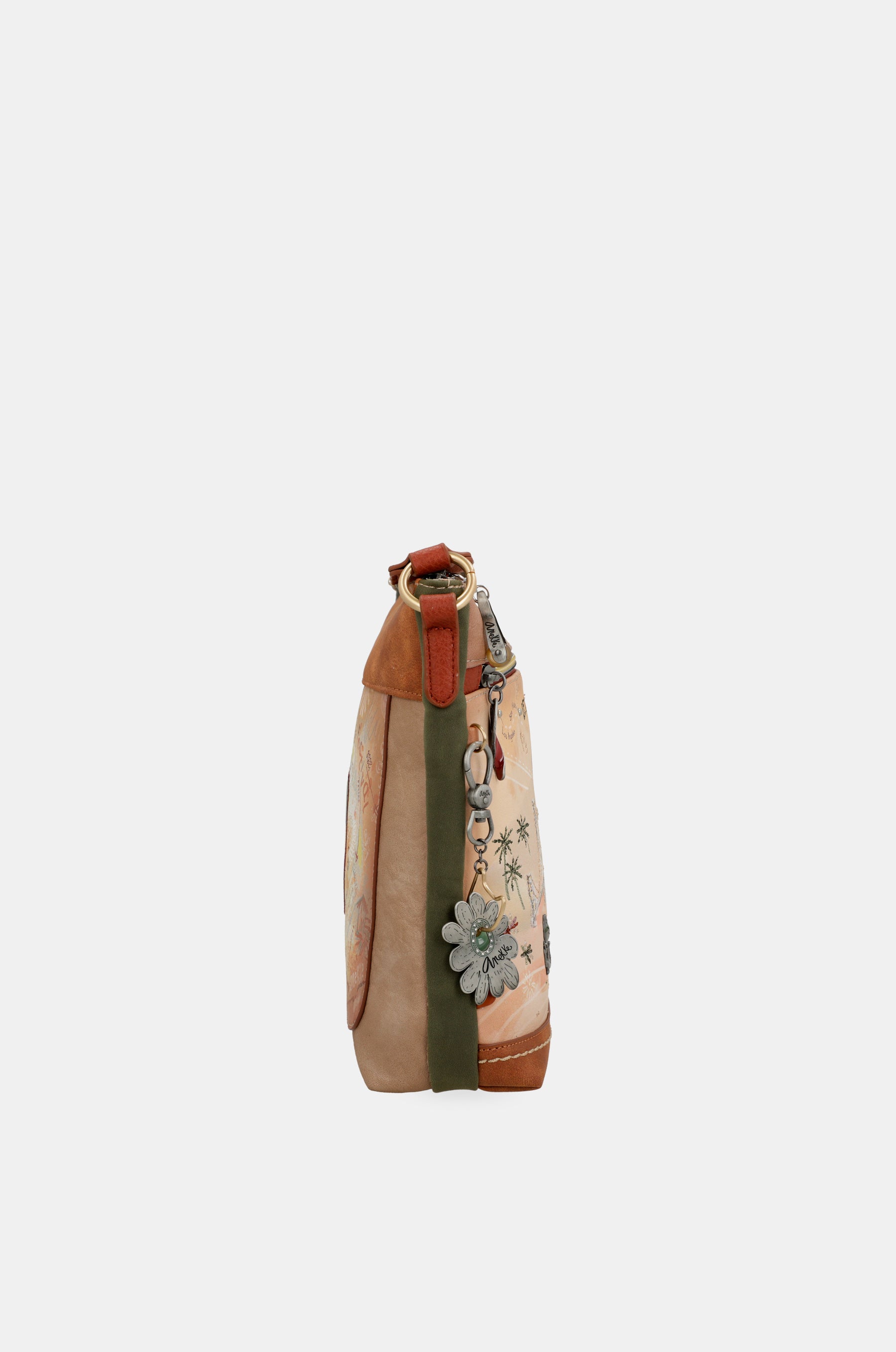 Bandolera cuadrada Peace & Love Camel