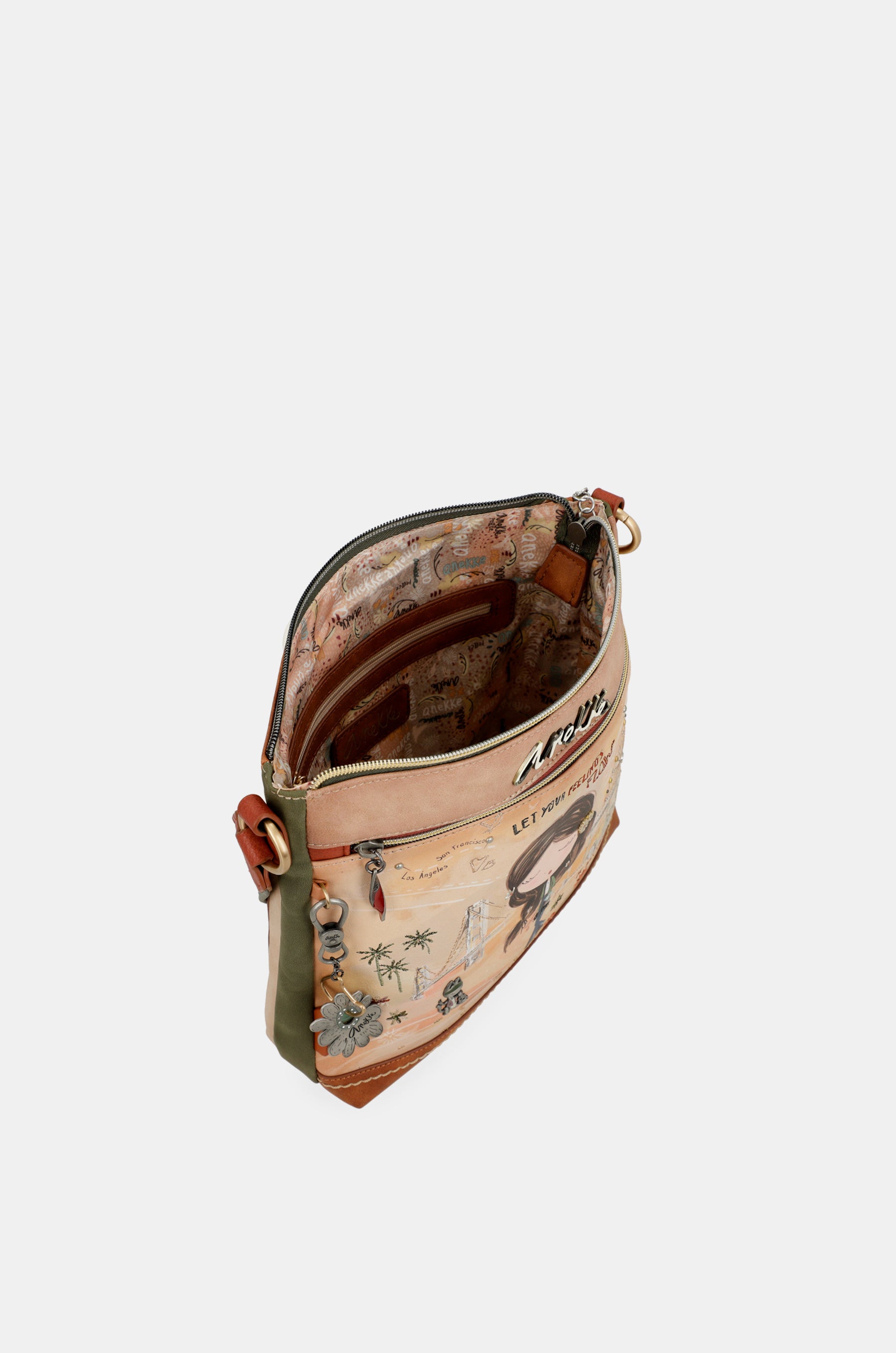 Bandolera cuadrada Peace & Love Camel