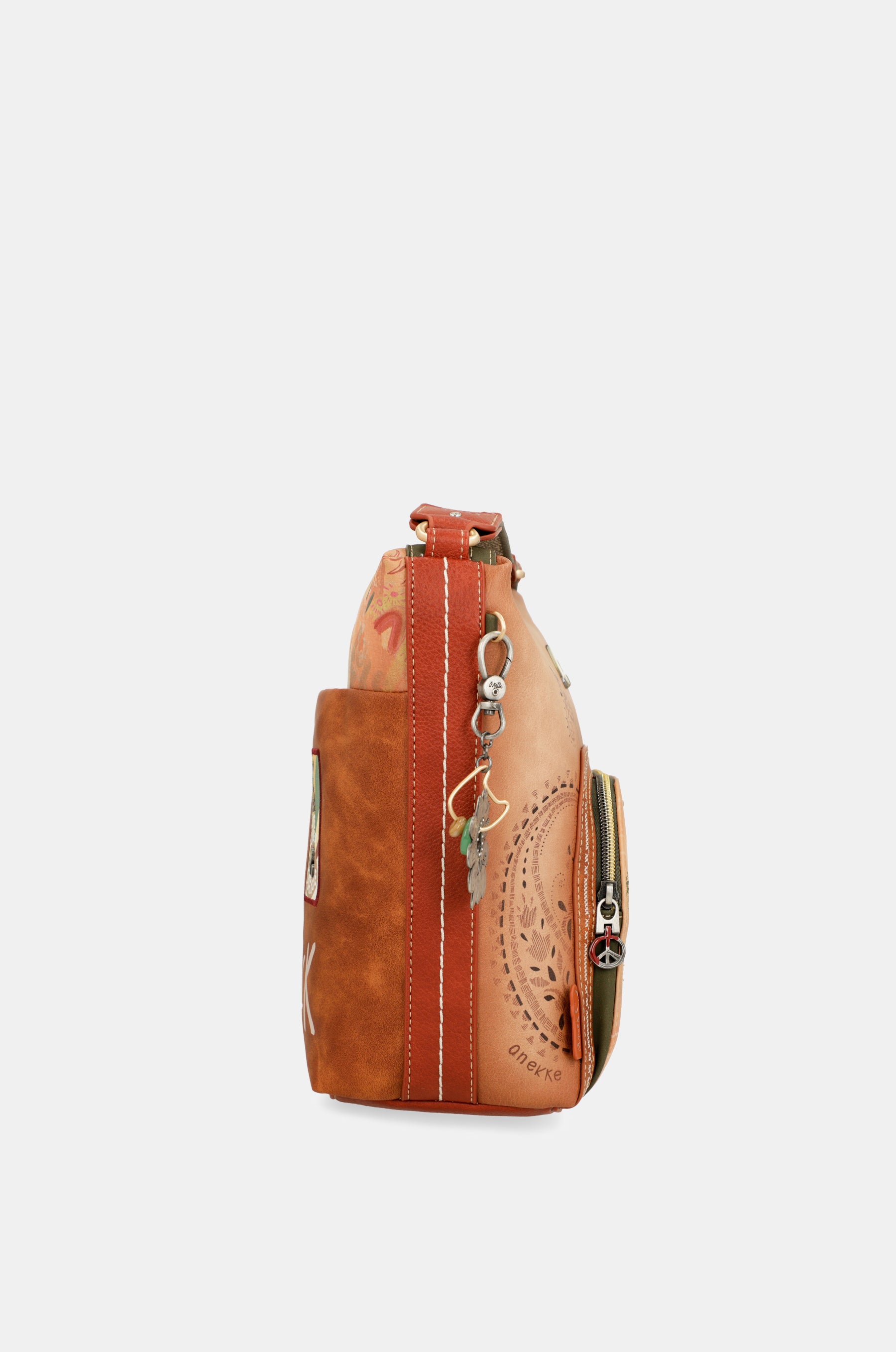 Bandolera grande Peace & Love Camel