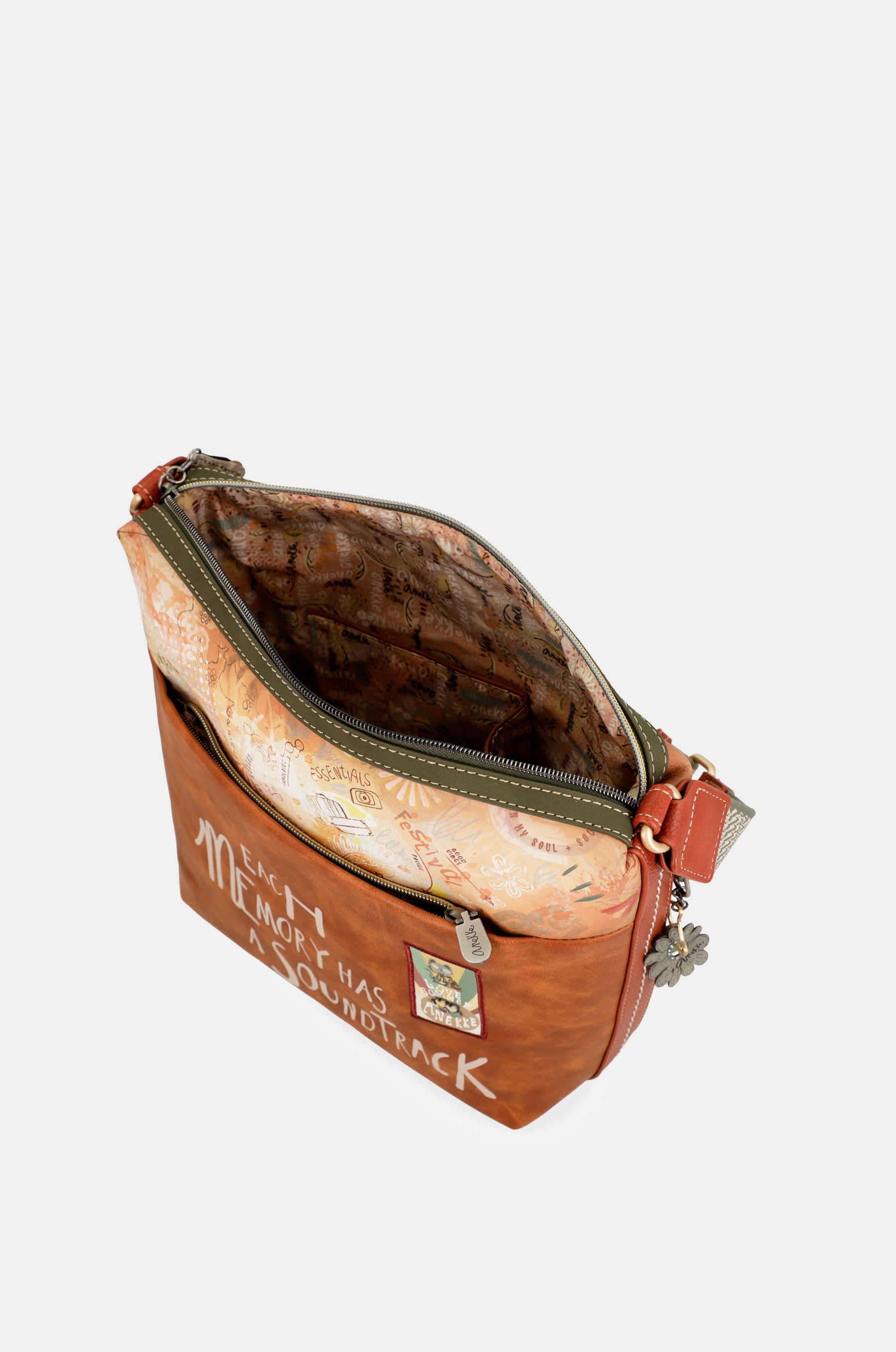Bandolera grande Peace & Love Camel