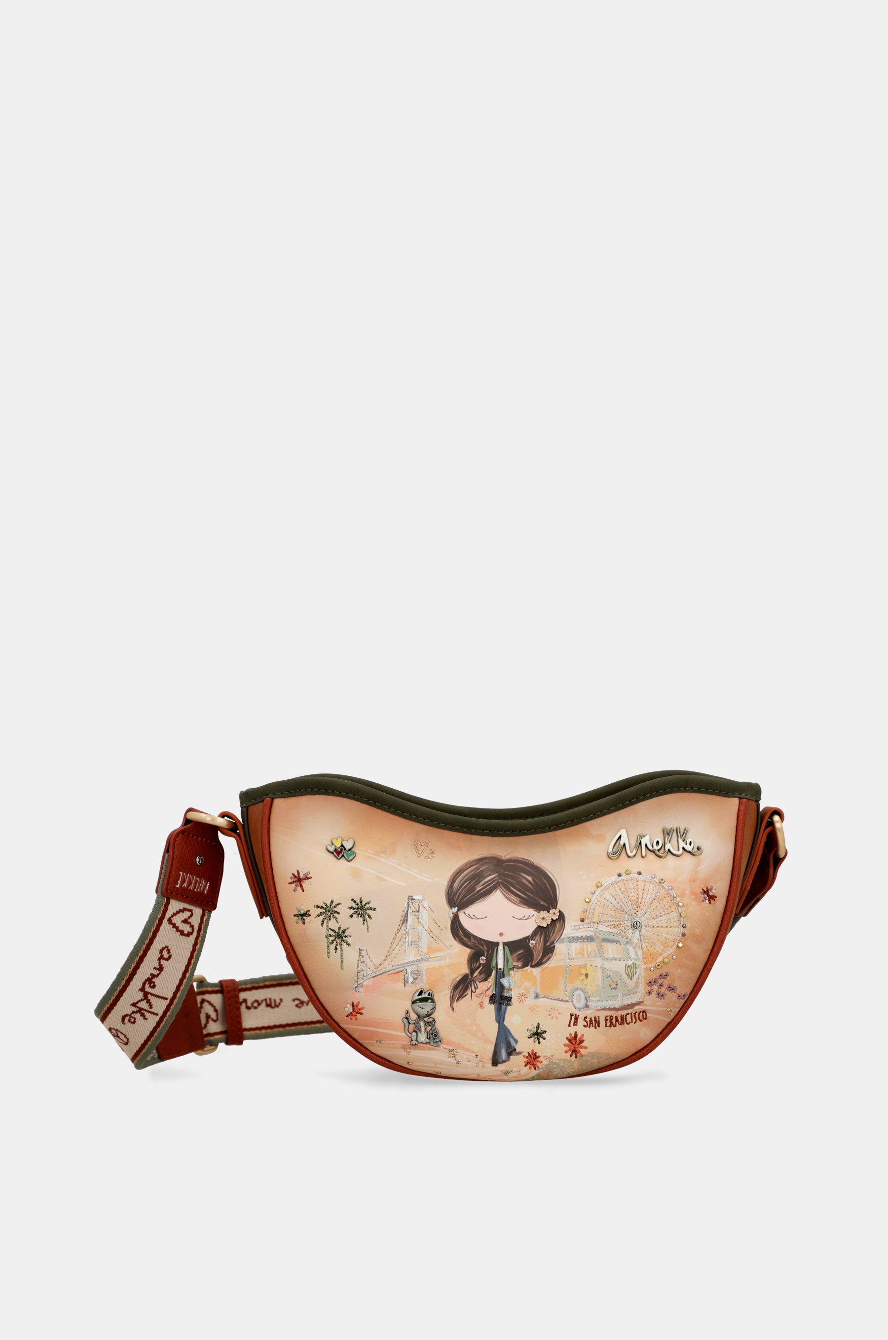 Bolso ovalado Peace & Love Camel